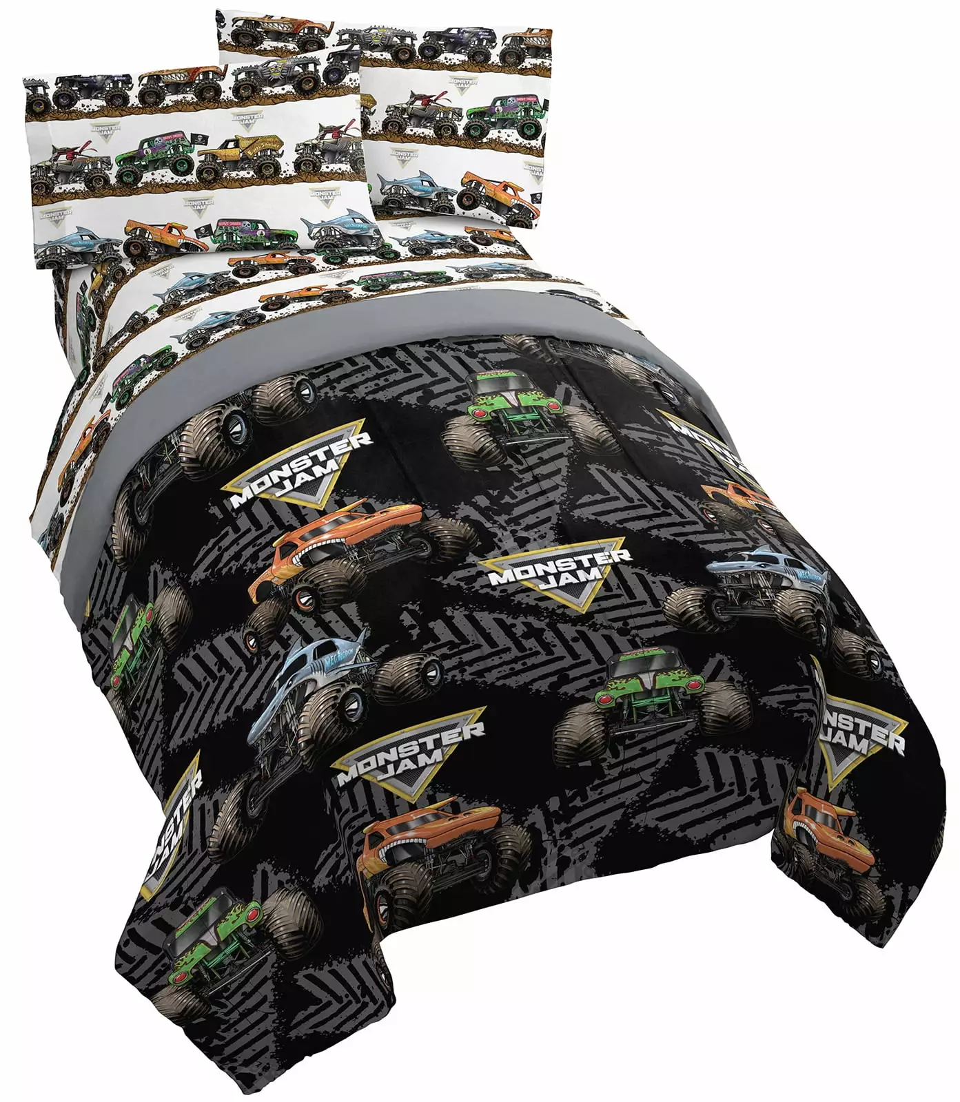 Monster Jam Tracks Queen Bed Set