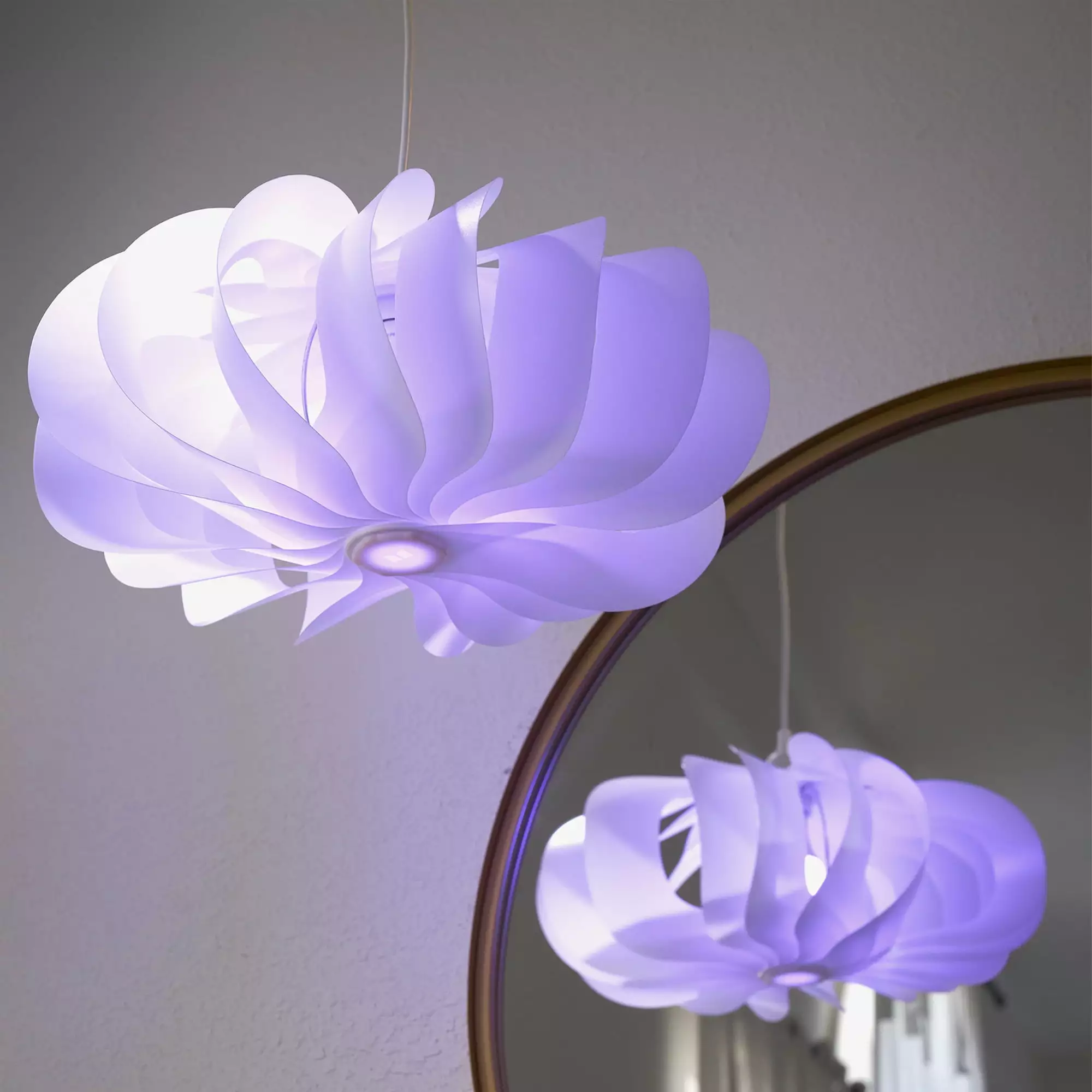 Monster LED Bloom 15ft Hanging Pendant White Lamp with 1 Smart Light Bulb included. Novelty