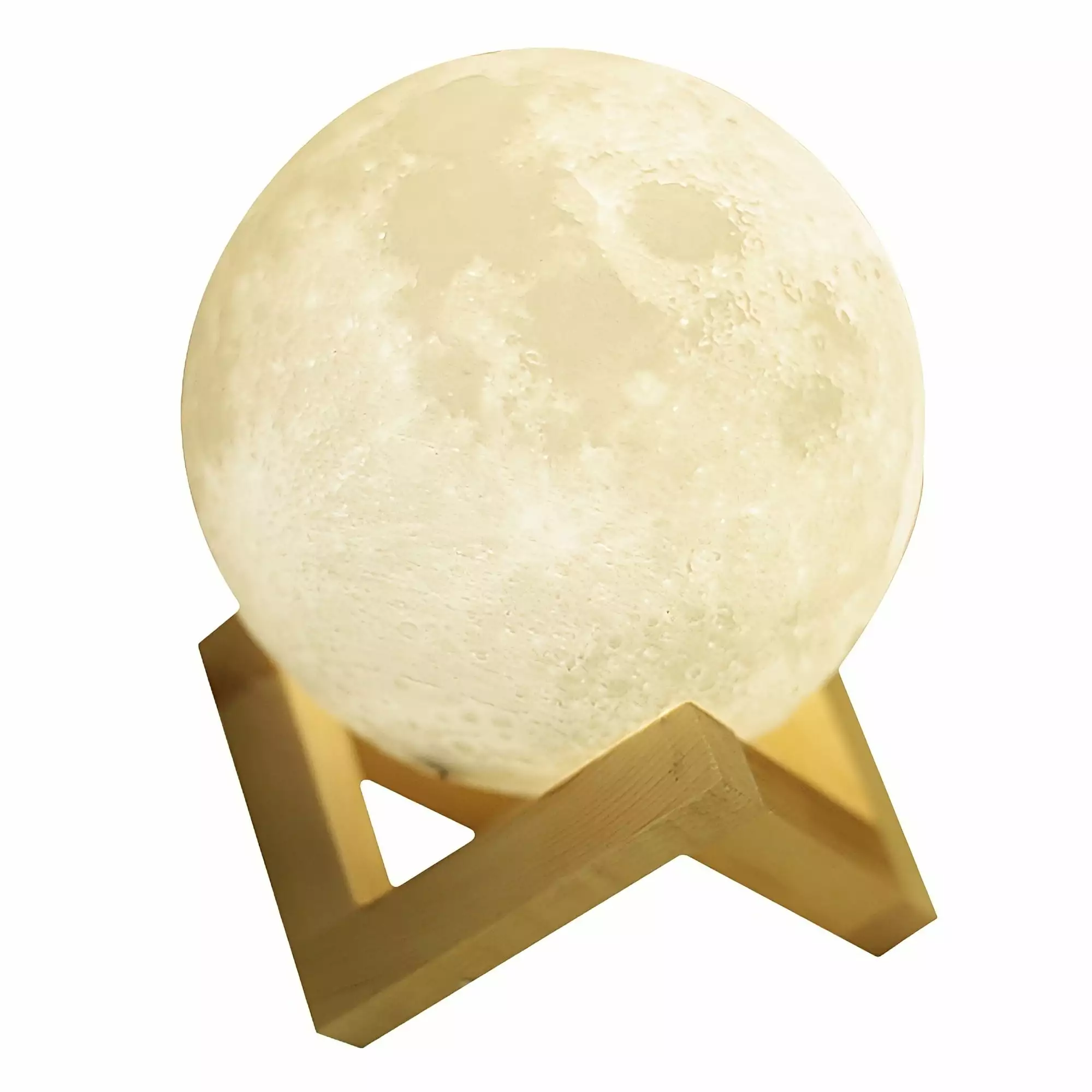 Moon Lamp. Dual-Tone Color LED Light. 3D Printing Moon Light with Bracket. Touch Night Lamp for Kids. Rechargeable Lunar LED Lamp. 7.1 inch