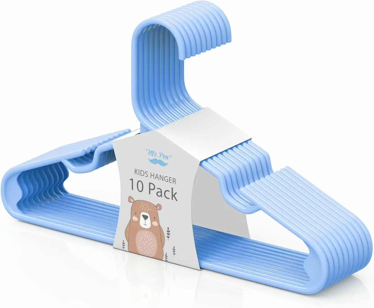 Mr. Pen- Kids Plastic Hangers. 10 Pack. Blue Baby Hanger. Childrens Hangers for Clothes