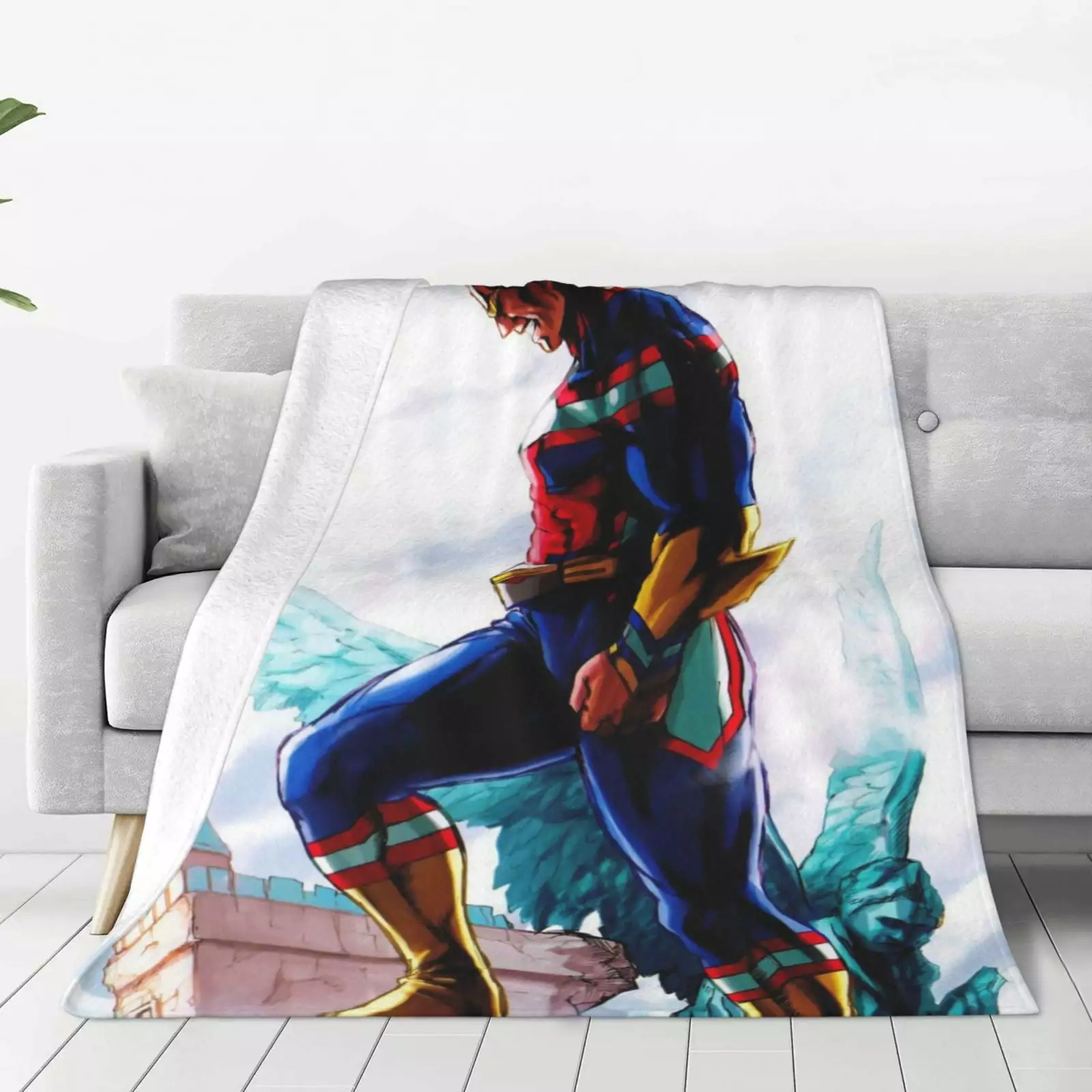 My Hero Academia All Might Throw Blanket Couch Bed Sofa Soft Lightweight Warm Cozy Flannel Fleece Bed Blanket For Kids Adults Gift Multiple Sizes Available 40X30