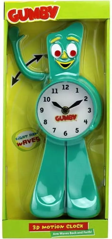 NJ Croce Gumby 3-D Motion Clock. Multicolor. Green