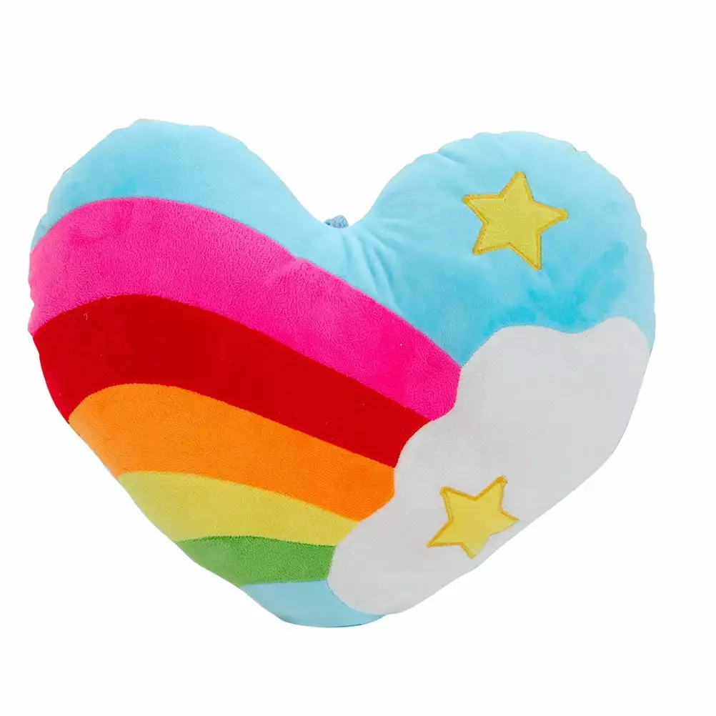 NUOLUX 1pc Rainbow Heart Shape Plush PP Cotton Throw Pillows Cushions (Random Pattern)