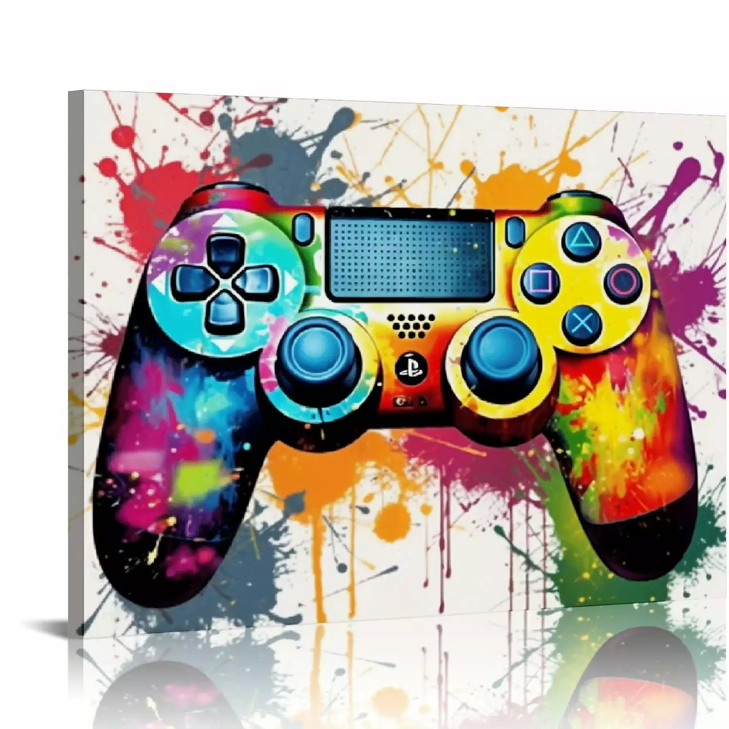 Nawypu Game Wall Decor Gaming Art Graffiti Gamepad Headphones Canvas Pictures Gamer Room for Boys Street Pop Bedroom Dorm Playroom Cave Teen Men Cool Video Painting Modern Artwork