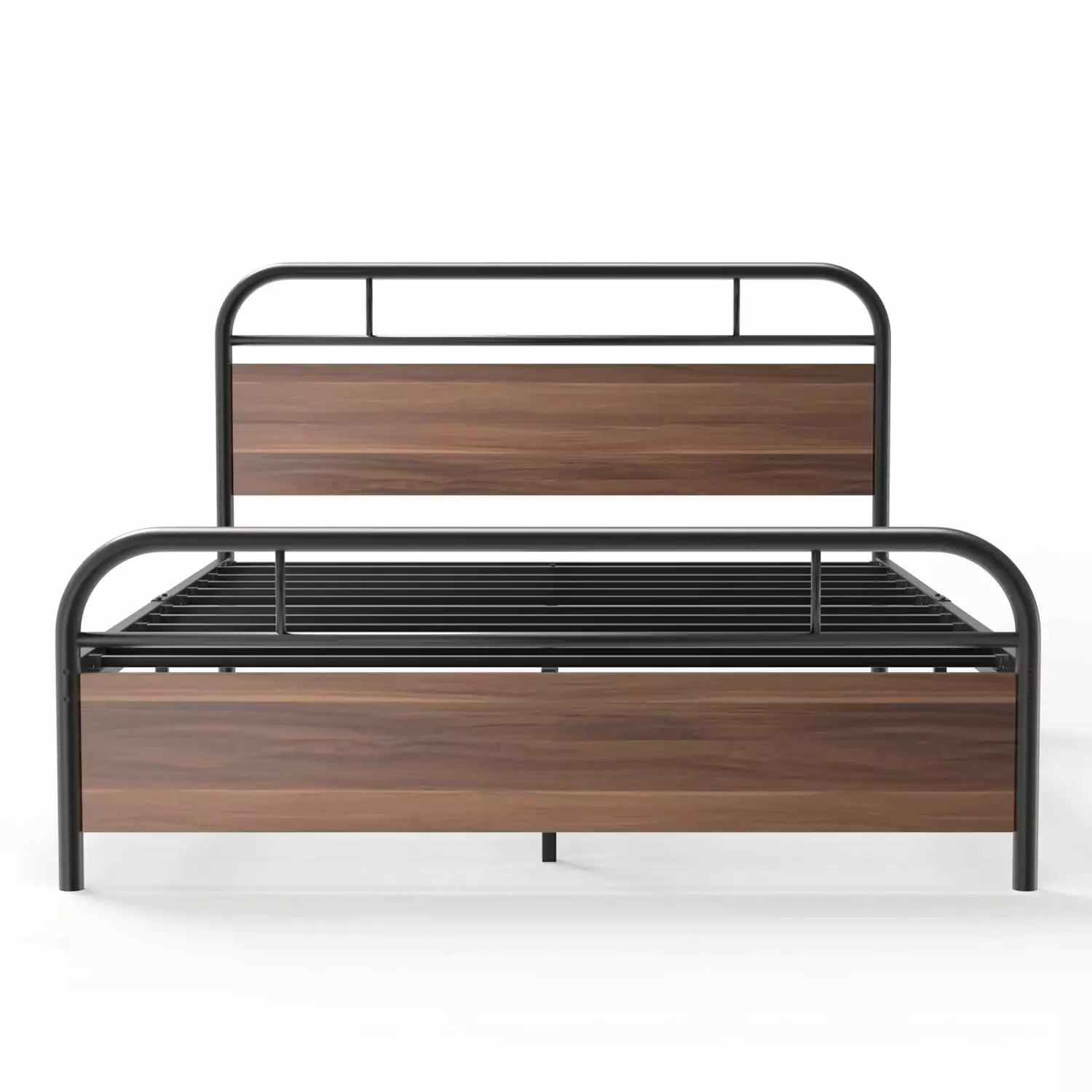 Nazhura Metal Platform Bed. Queen Bed Frame with Headboard and Footboard. No Box Spring Needed. for Kids Adult. Iron Bed Frame for Bedroom. Black