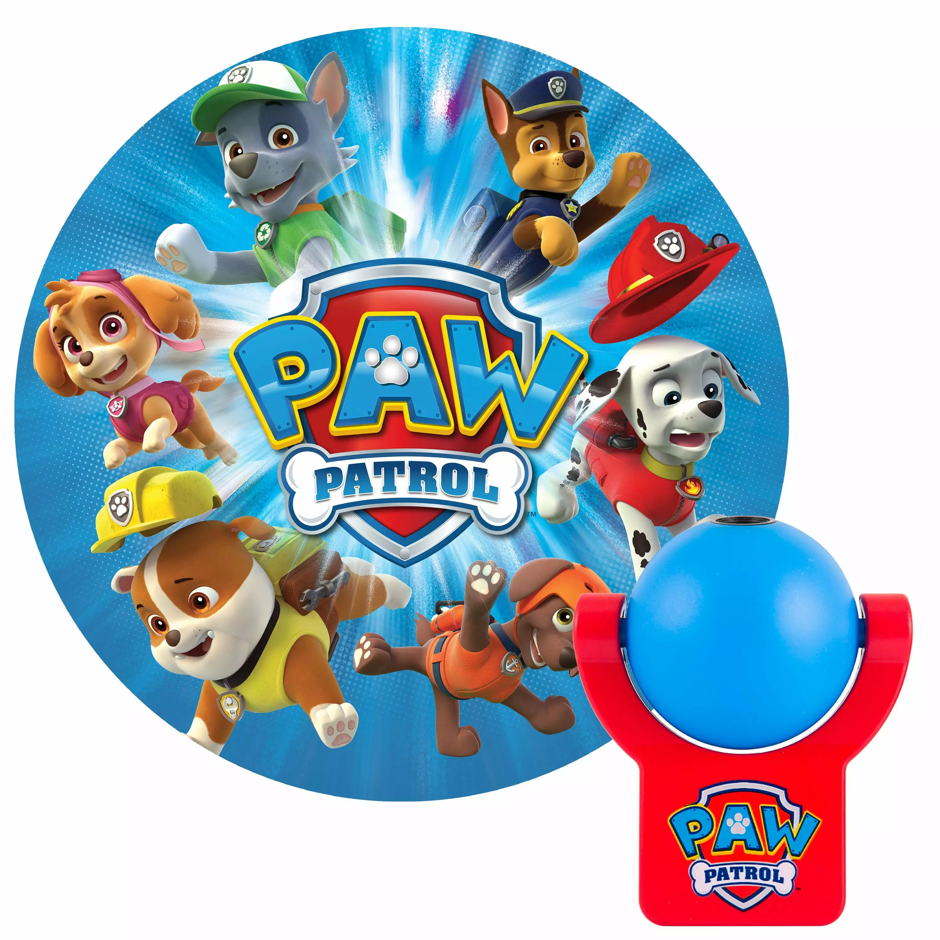 Nickelodeon Paw Patrol Projectable Night Light. Plug in. Light Sensing. 30604