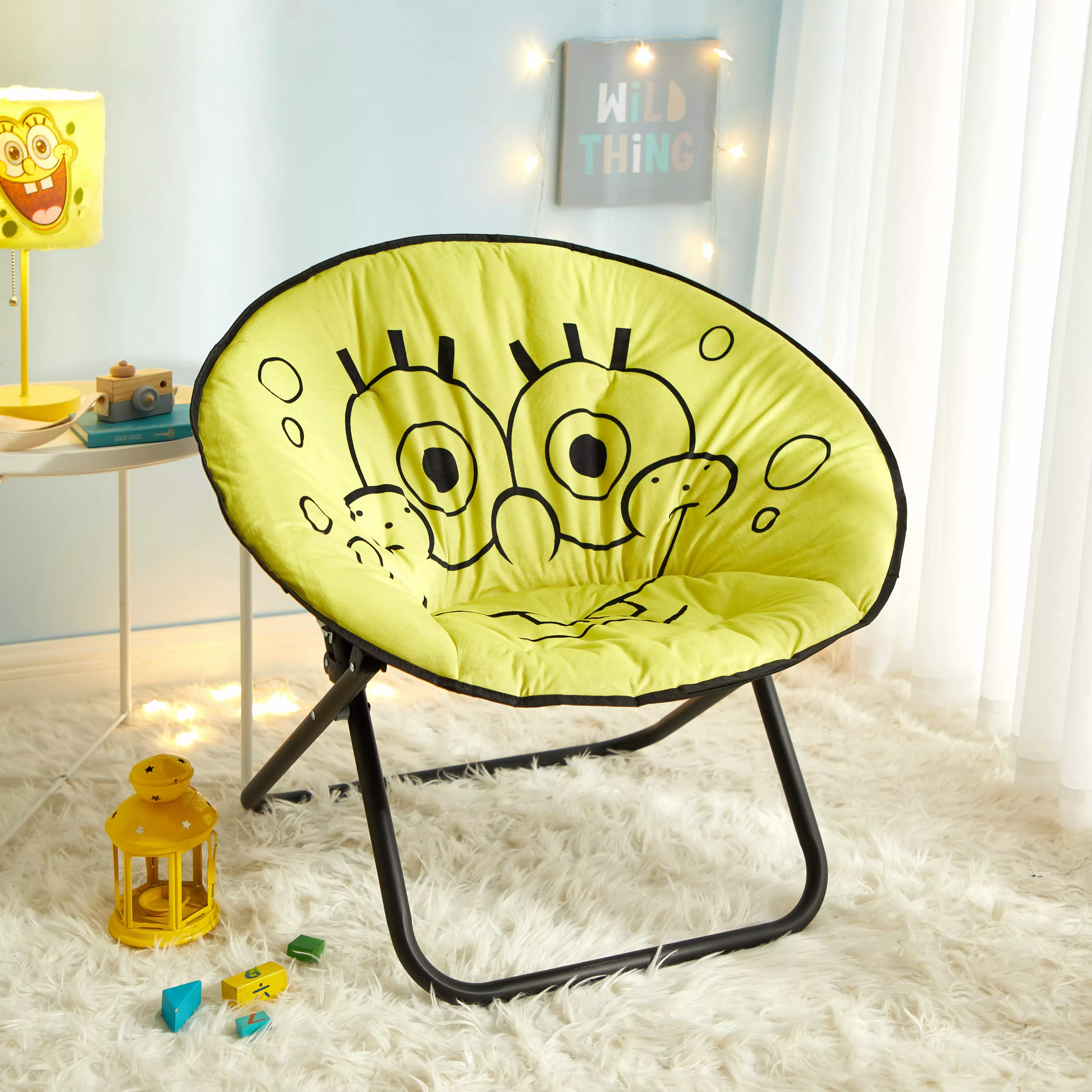 Nickelodeon Spongebob Squarepants 30 Oversized Folding Saucer Chair. Yellow