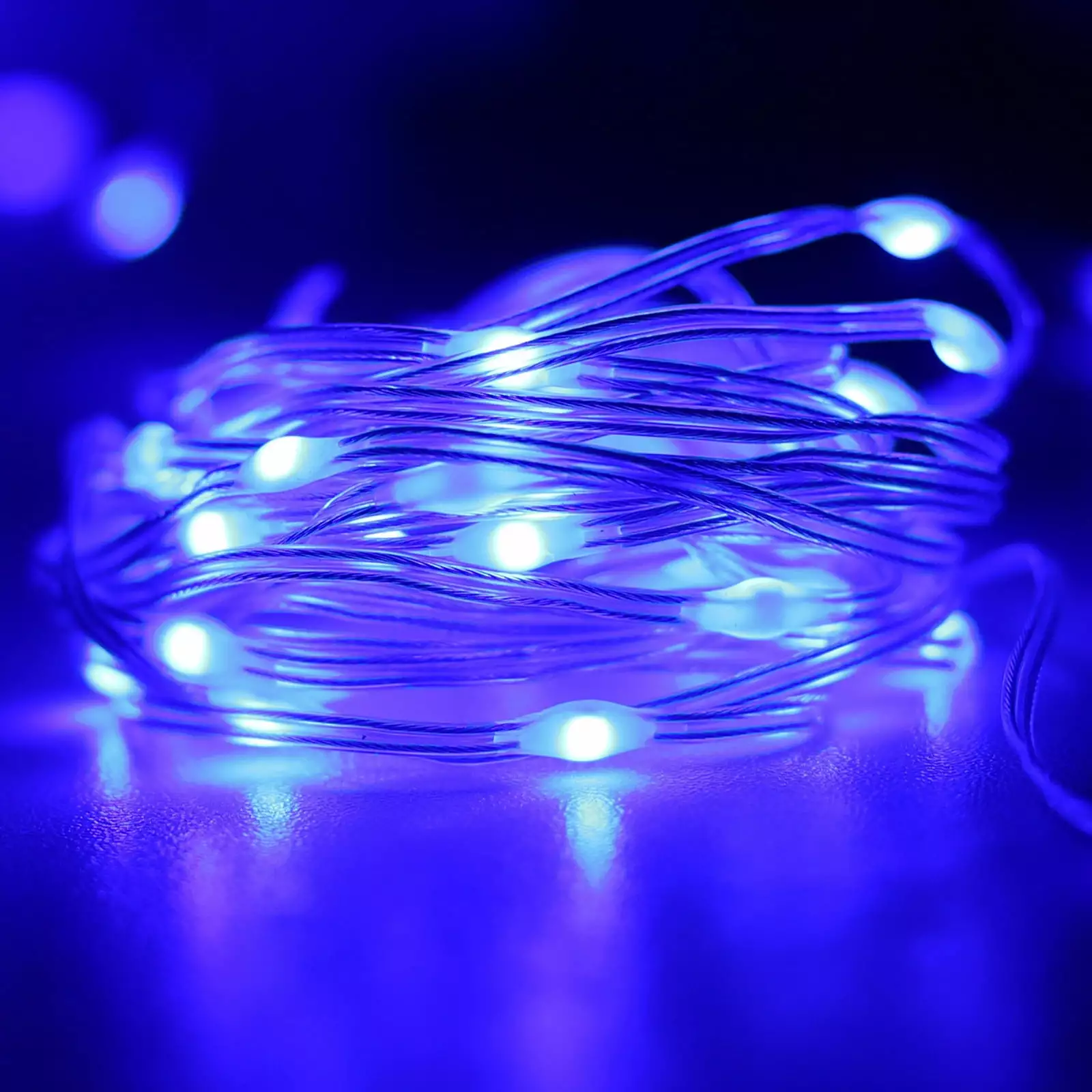 Night Light ZKCCNUK LED String Lights. Battery Powered String Lights For Indoor And Outdoor Decorating Weddings. Home Parties. Christmas. (blue) LED Lights Lamp for Home Room Decor on Clearance