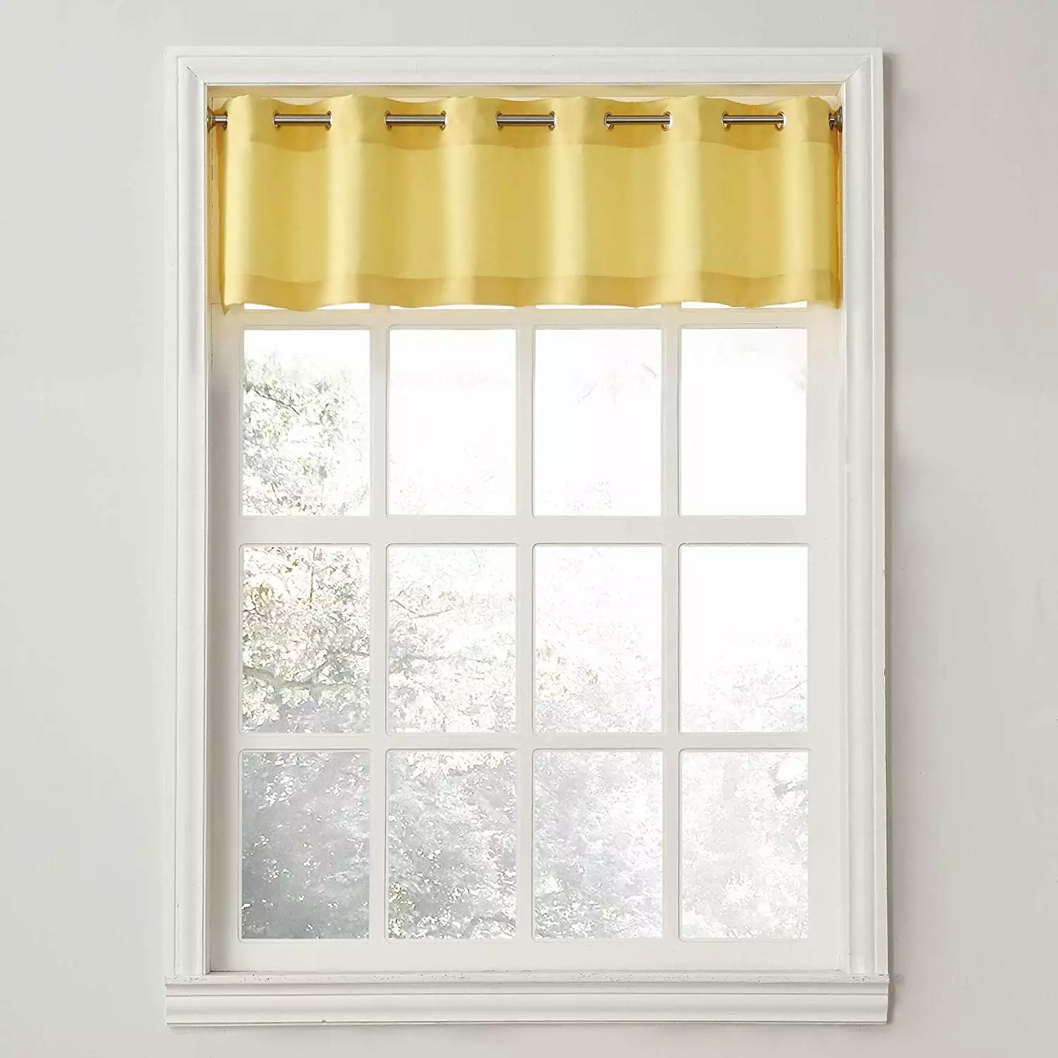 No. 918 Nathan Grommet Textured Kitchen Curtain Valance. 56 x 14 in Yellow