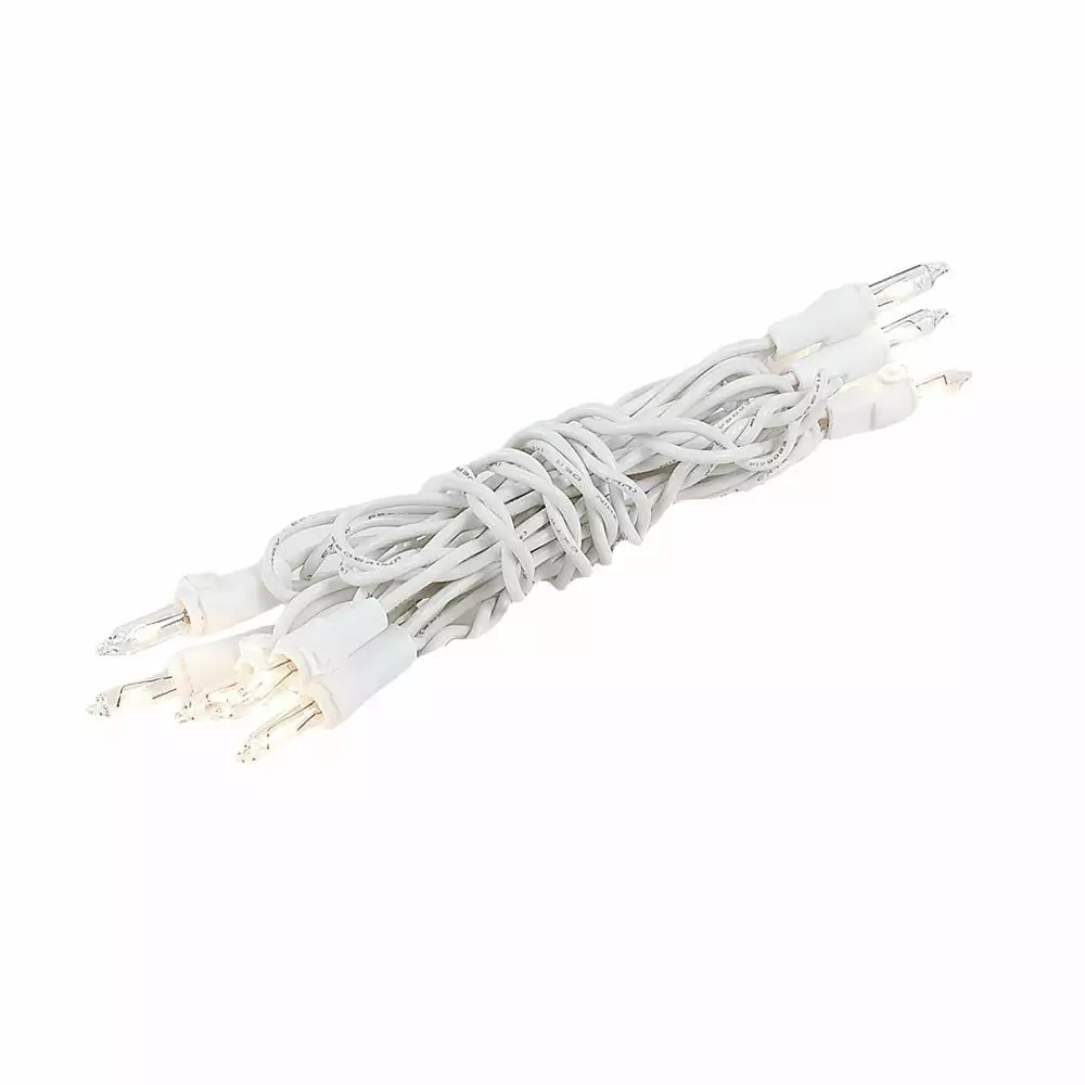 Novelty Lights 10 Light Clear Christmas Craft Mini Light Set. Non-Connectable. White Wire. 5.5' Long