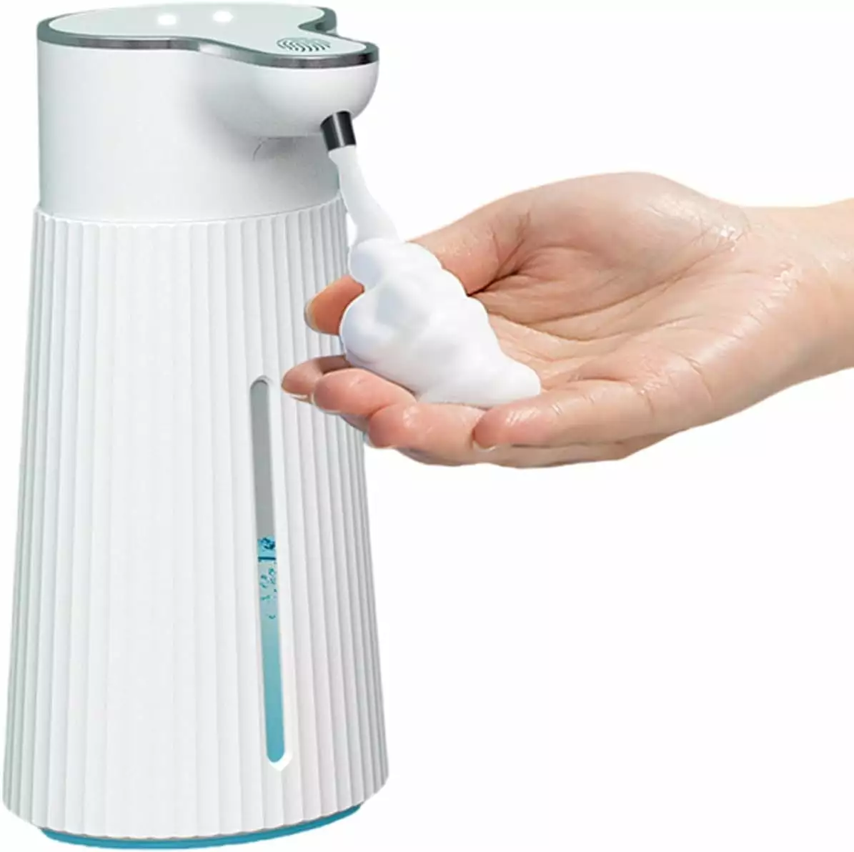 Oenbopo Automatic Soap Dispenser. 2 Level Foaming Soap Dispenser Touchless 400ml/13.5oz. Hand Free Smart Automatic Foam Liquid Soap Dispenser for Bathroom or Kitchen.White