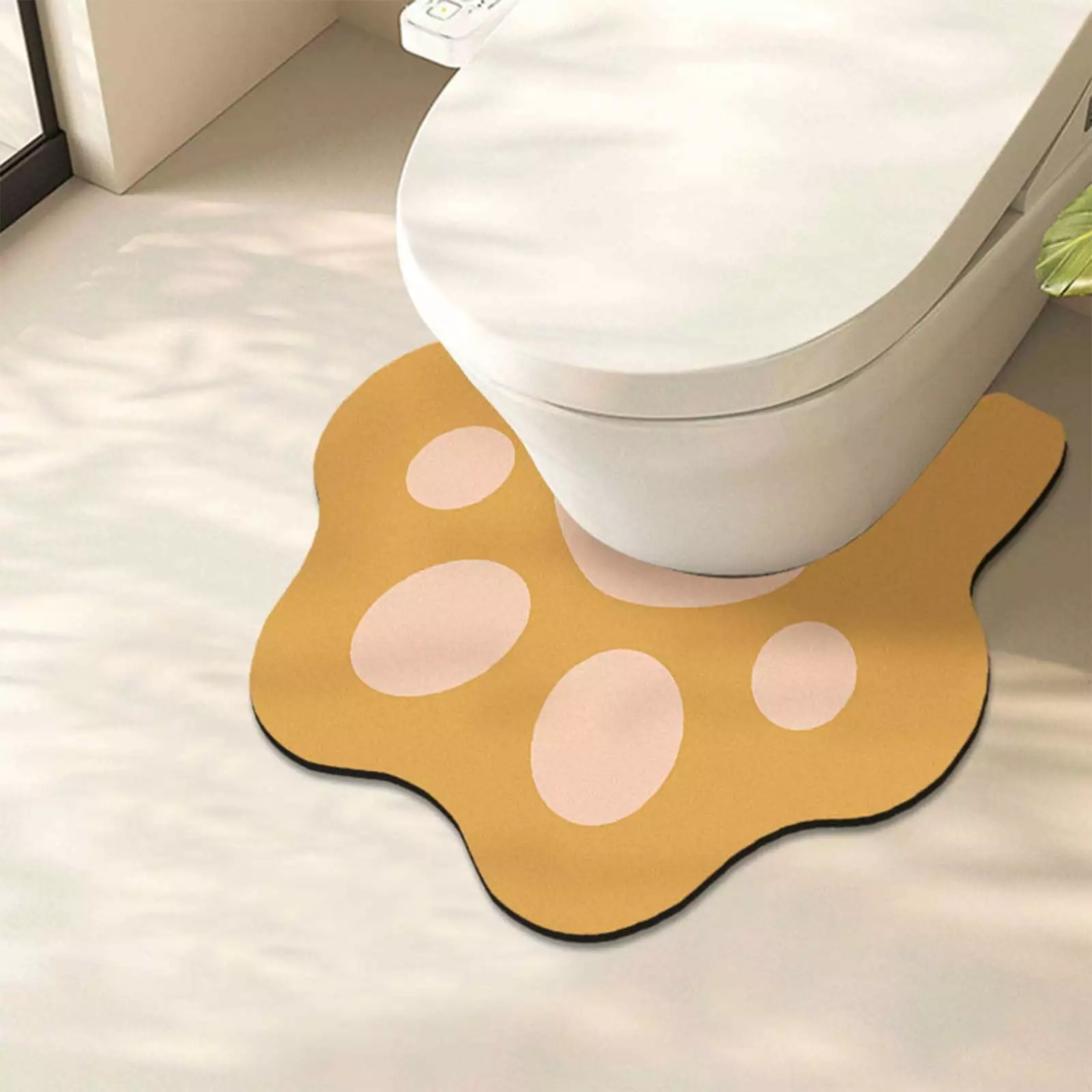 Oneshit Bath Mat Set Toilet Summer Clearance Toilet Rug Mat Wtih Cute Cats Paw Pattern U Shaped Bath Mat Rug-Rainproof Watermarks Dirt Counteractive Bathroom Mat Rug Non Slip