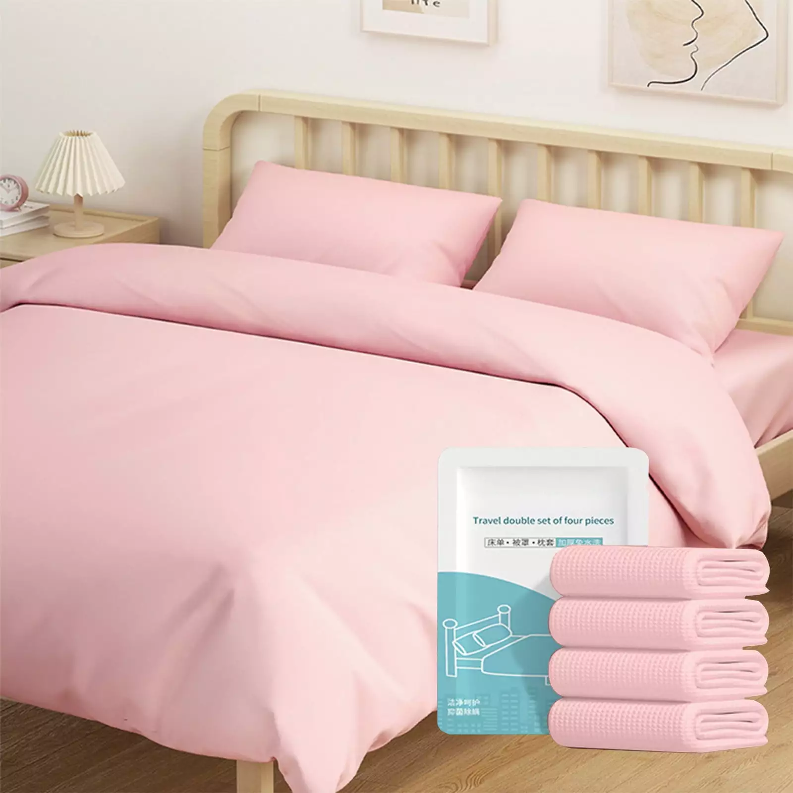 Oneshit Disposable Bed Sheet Quilt Cover Hotel Travel Portable Double Bedding Thickened Quilt Sheet Bedspreads. Coverlets & Sets Clearance Pink