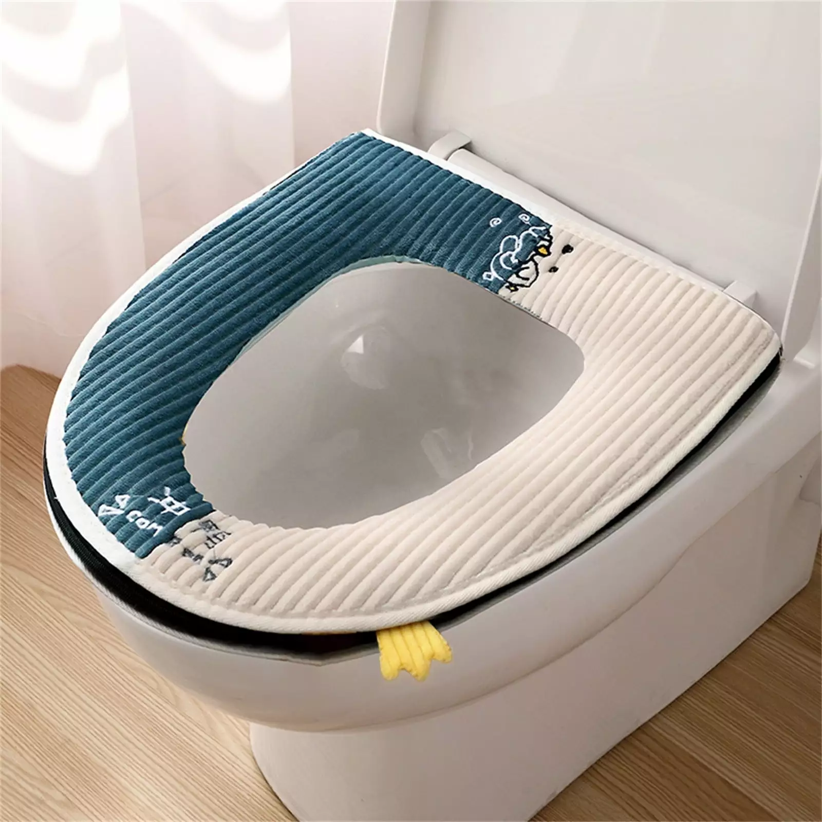 Oneshit Splice Plush Toilet Seat Household Warm Flannel Toilet Seat Thickened Plush Toilet Cover Toilet Mat Clearance Sale