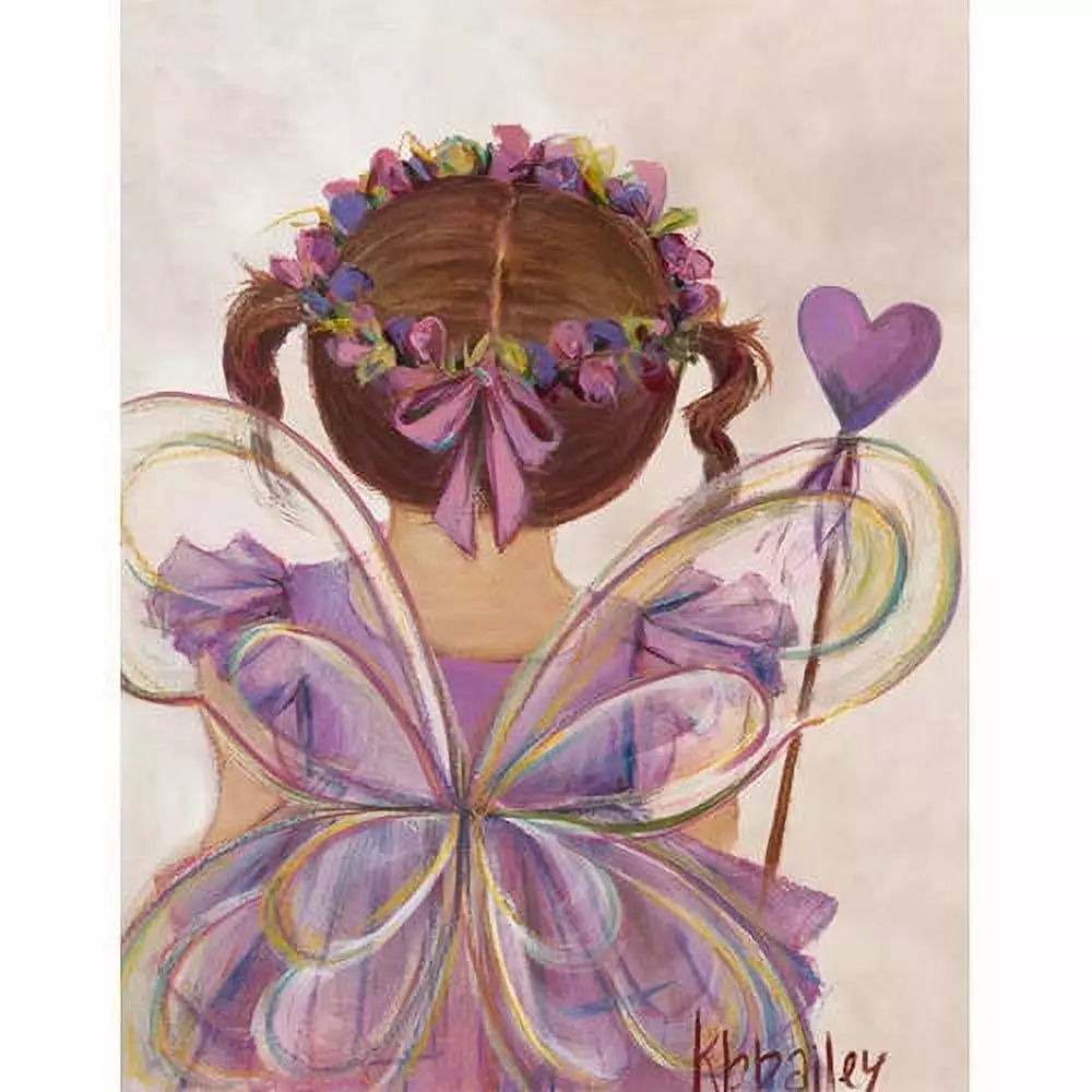 Oopsy Daisy's Little Fairy Princess Brunette Canvas Wall Art. 14x18