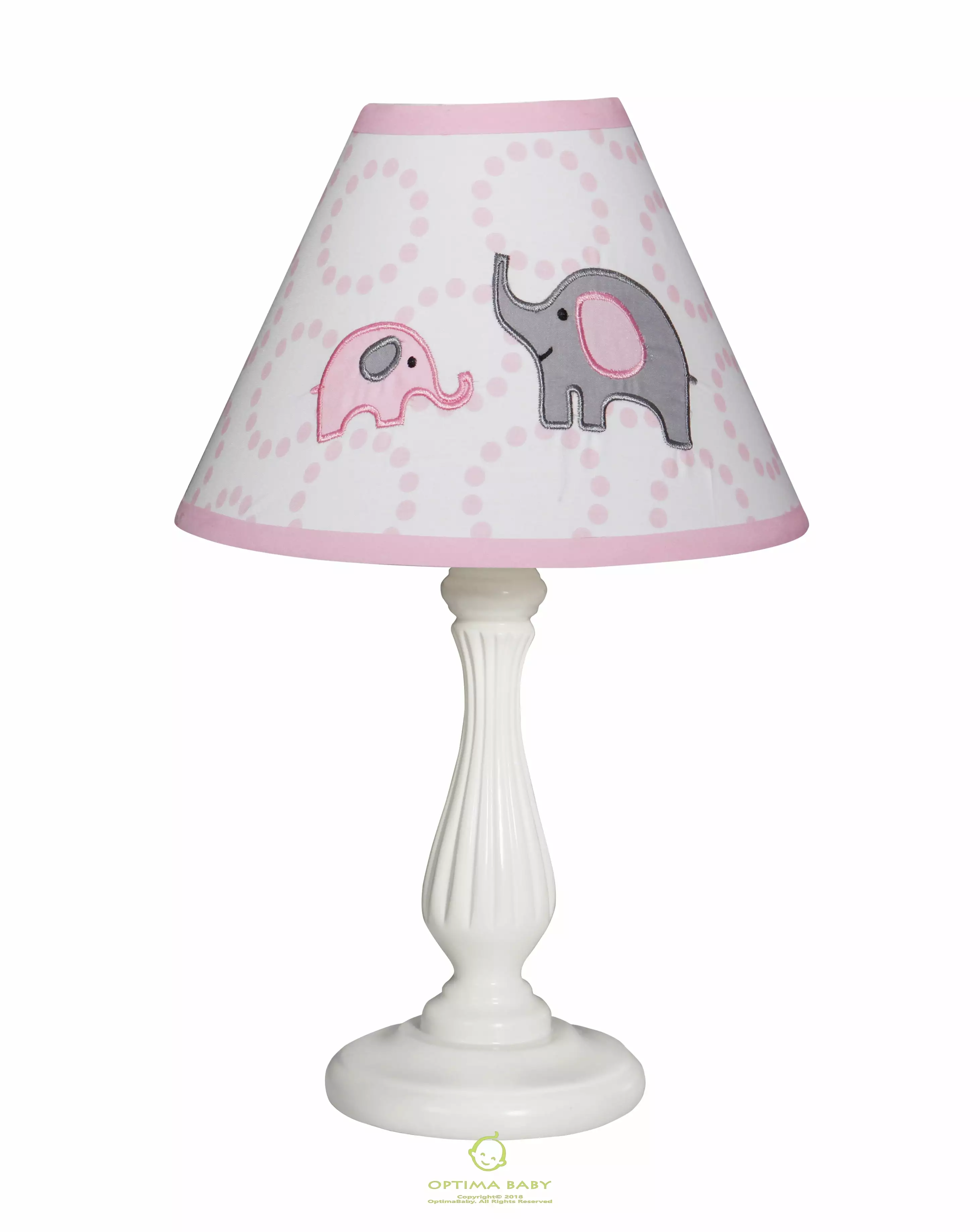 OptimaBaby Pink Grey Elephant Lamp Shade Without Base