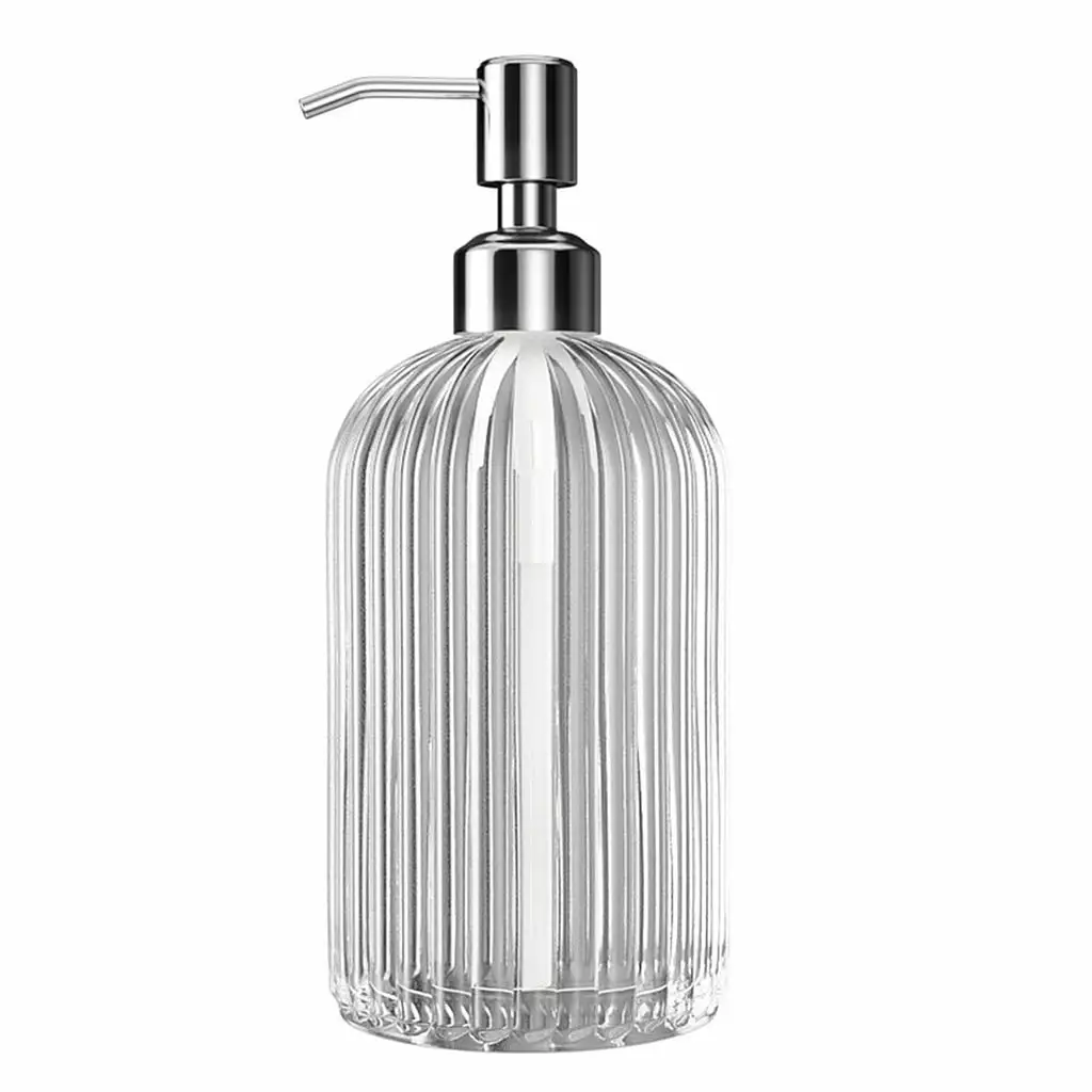 Otvok Clearance Deals High Quality Large 18Oz Manual Soap Dispenser Clear Glass Hand Sanitizer Bottle