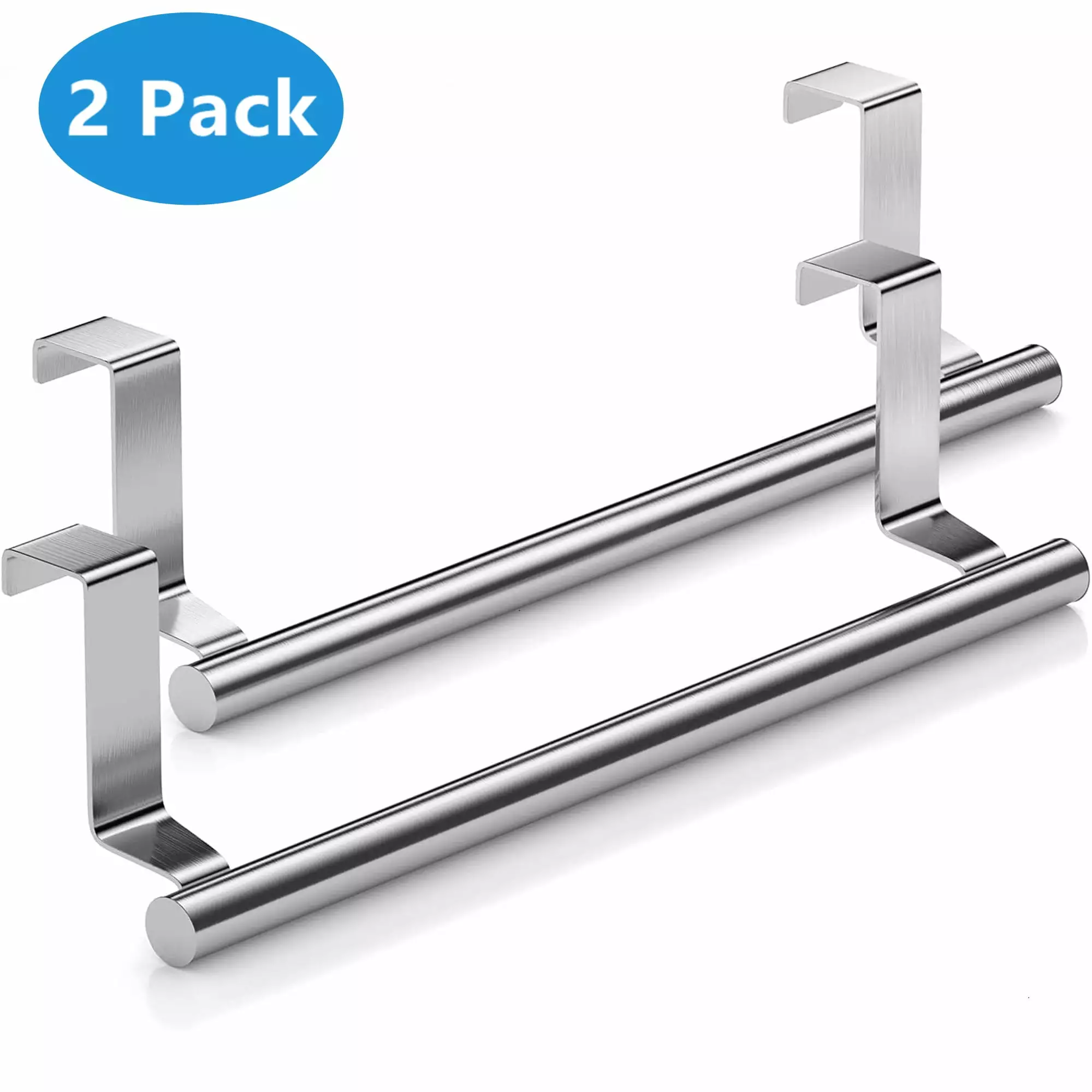 Oyajia Over Cabinet Towel Bar Holders for Universal Fit on Cabinet Cupboard Doors Pack of 2