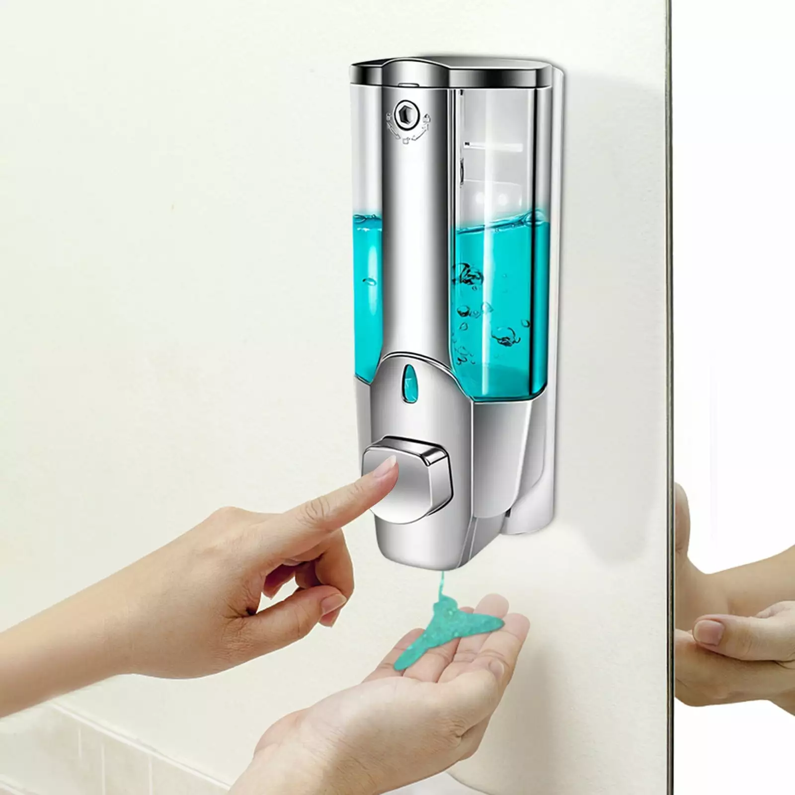 Ozmmyan Soap Dispenser Shampoo Liquid Dispenser 350ml Wall Mounted Manual Dispenser For Bathroom Kitchen Hotel Tools Clearance