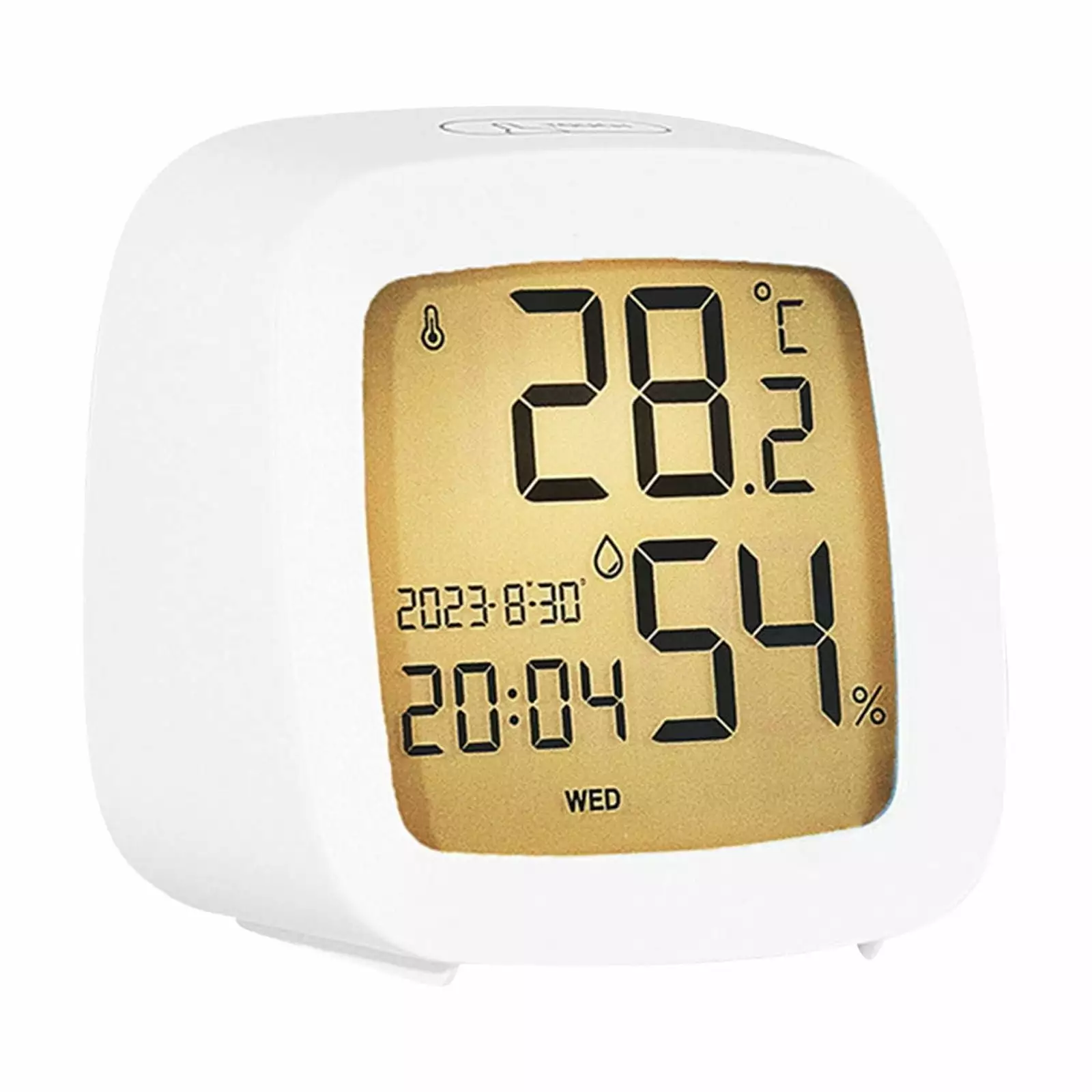 PAVEOS Alarm Clock Clearance Multi-function Clock Temperature Humidity Compact LCD Clock Student Clock Bedside Alarm Clock White