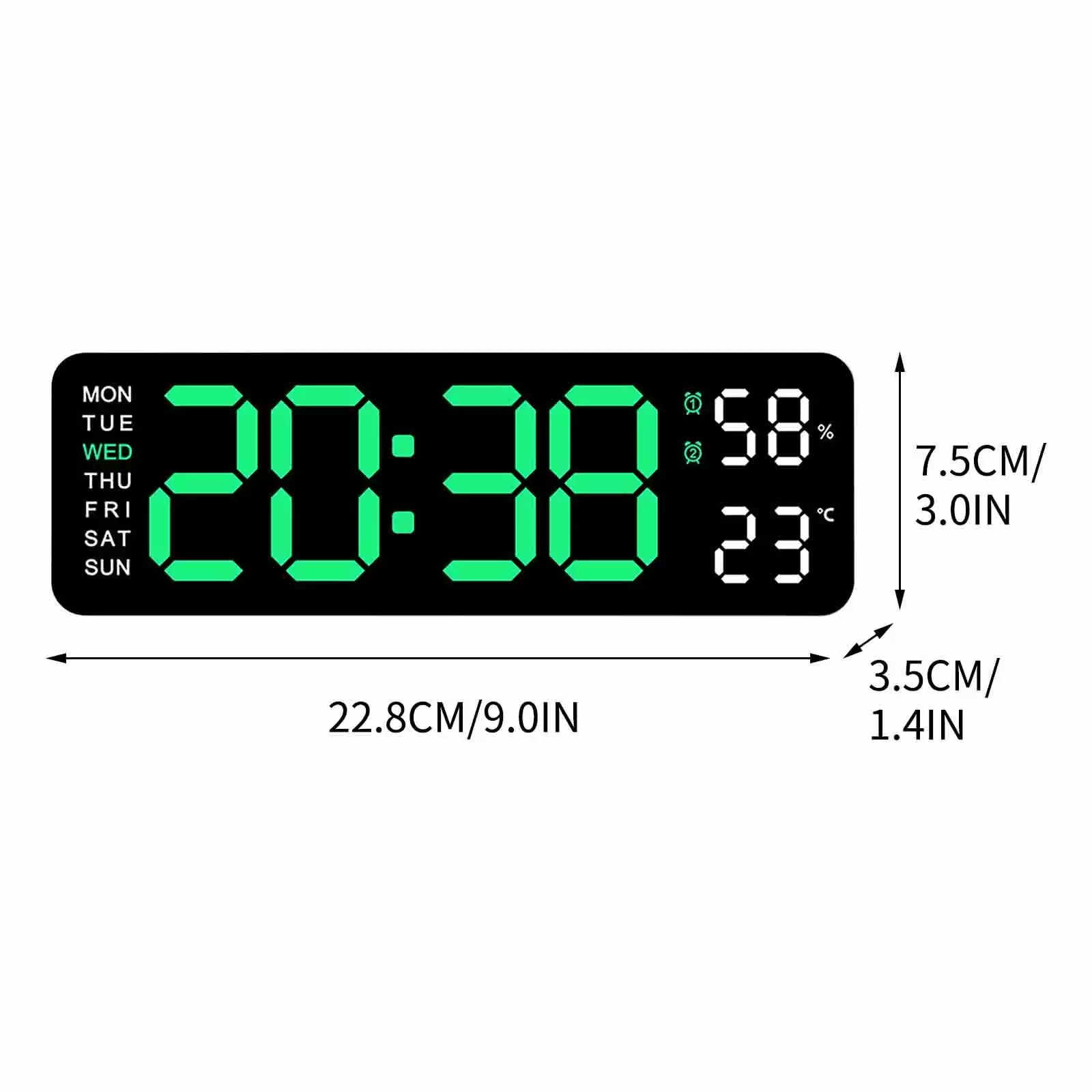 PAVEOS Alarm Clock Clearance Sale Electronic Clock Multi-functional LED Alarm Clock Temperature Jump Seconds Display Countdown Bedside Clock Digital Clock Green