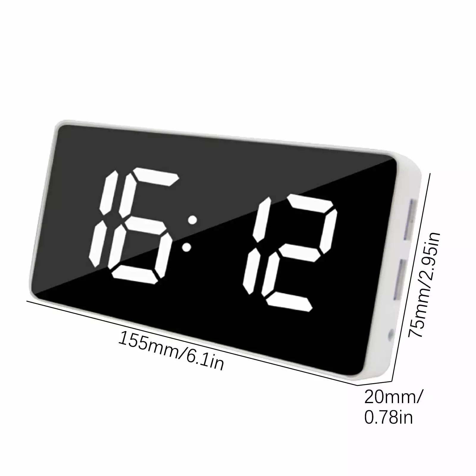 PAVEOS Alarm Clock Clearance Sale Usb Output Mobile Phone Charging Snooze Mirror Clock Multifunctional LED Alarm Clock White