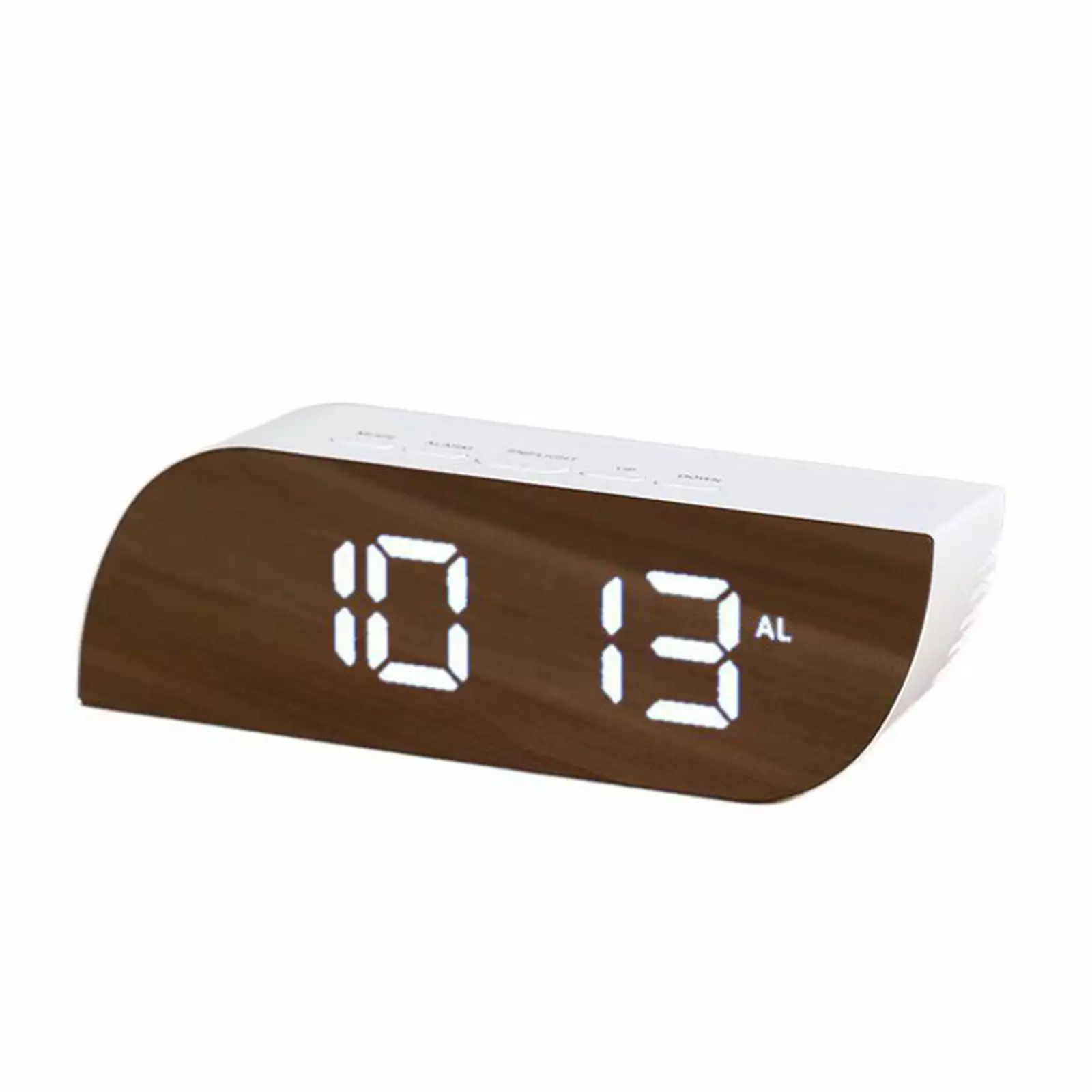 PAVEOS Digital Clock Large Display. LED Alarm Electric Clocks Surface for Makeup with Diming Mode Alarm Clock White-10 A