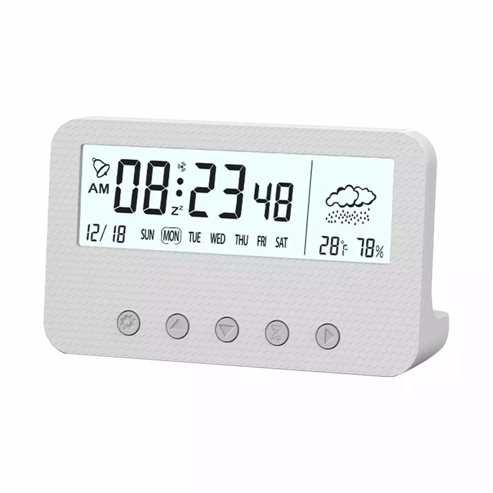 PAVEOS Digital Electronic Clock LED Display Electronic Clock Stereo Digital Display Snooze Alarm Clock 12/24H Switching Countdown Time Alarm Clock White-2 J