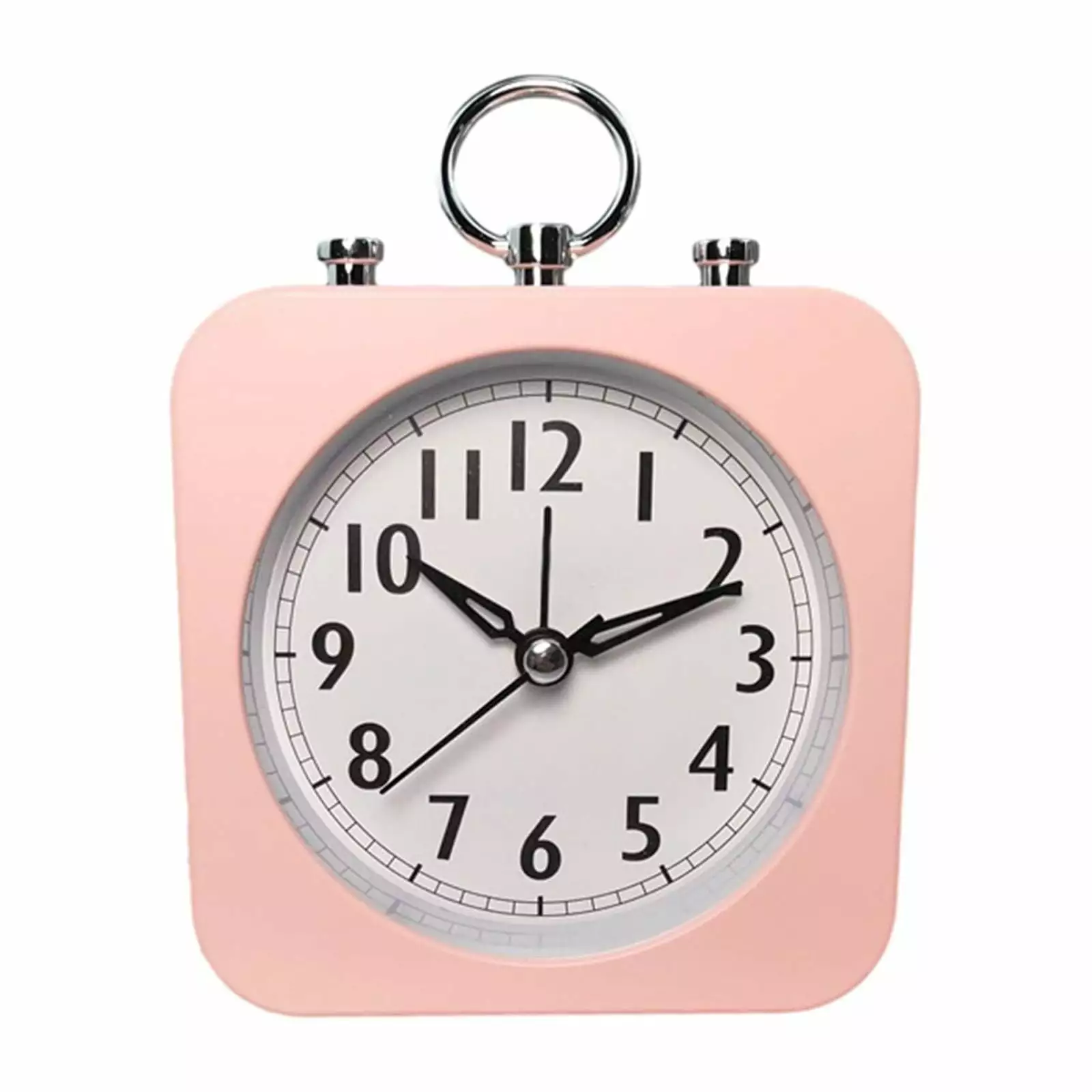 PAVEOS Fashion Creatives Candy Lazy Silent Small Alarm Clock Desktop Wind Sweeping Second Clock Alarm Clock Pink-1 4.72x4.72x1.97in