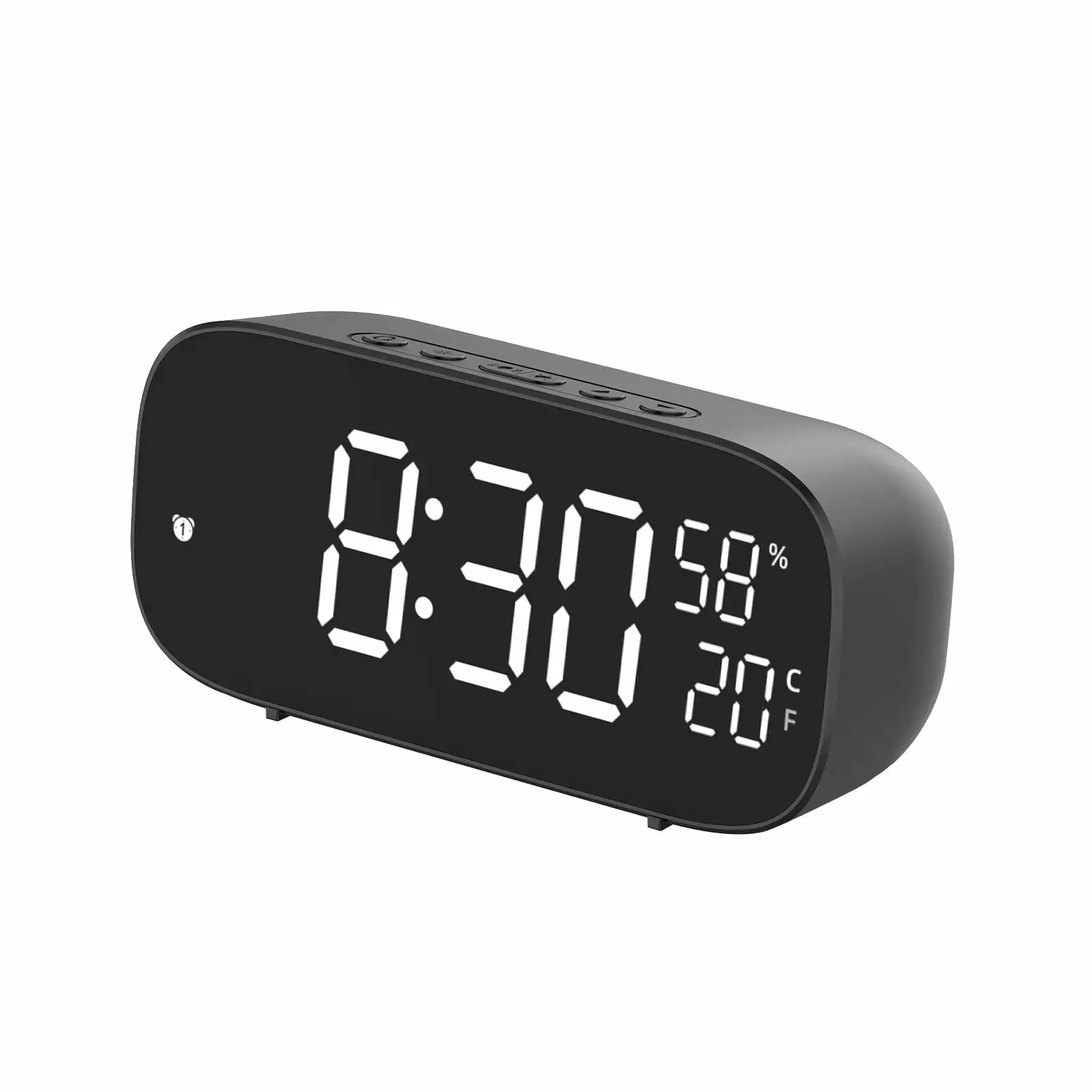 PAVEOS New Multifunctional LED Electronic Digital Clock. Alarm Clock. Plug-in Purpose Voice Controlled Temperature and Humidity Quick Timing Alarm Clock Black-3 6.89x2.87x2.09in