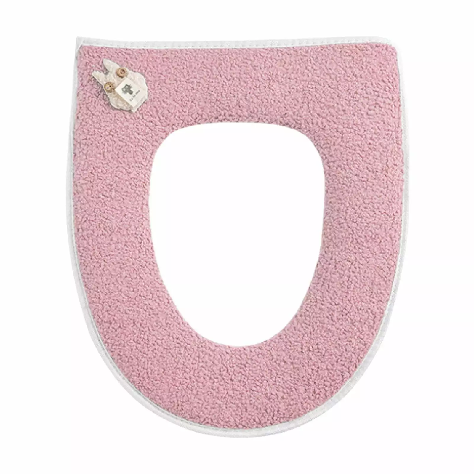 PAVEOS Toilet Mat Cute Teddy Velvet Toilet Mat Zipper Toilet Seat Cover Toilet Seat Cover Gasket Bath Rugs Pink-a