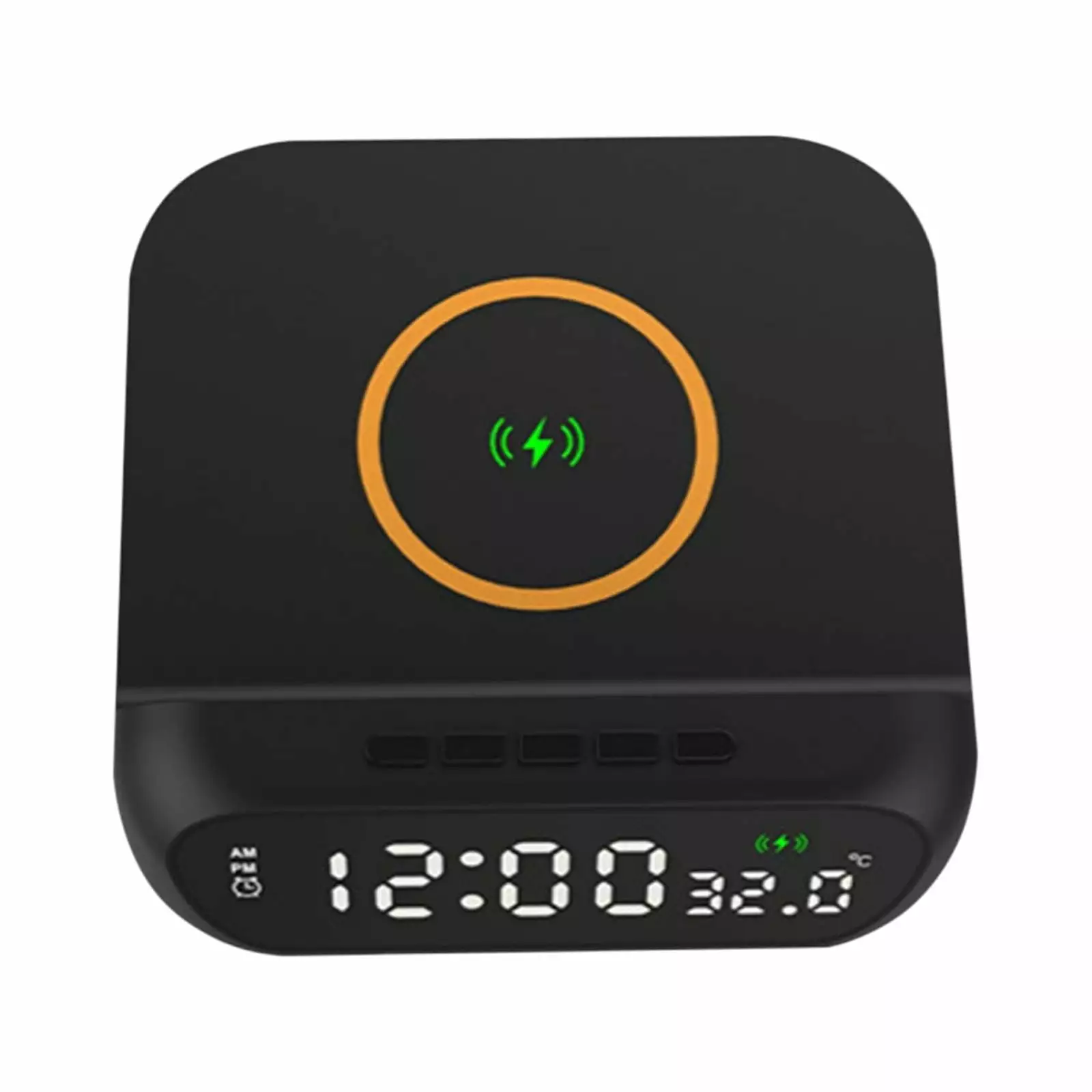 PAVEOS Wireless Charger Clearance Sale 3-in-1 15w Wireless Charger Clock LED Digital Display Alarm Clock Temperature Display Wireless Charging Bracket Black-z