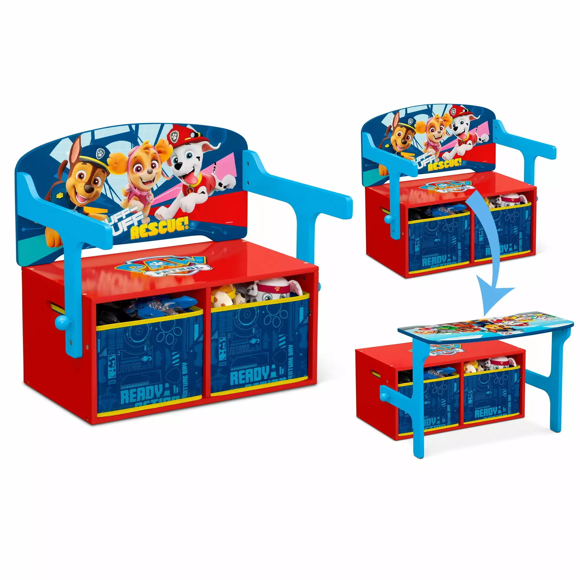 PAW Patrol 2-in-1 Activity Bench and Desk by Delta Children - Greenguard Gold Certified. Blue