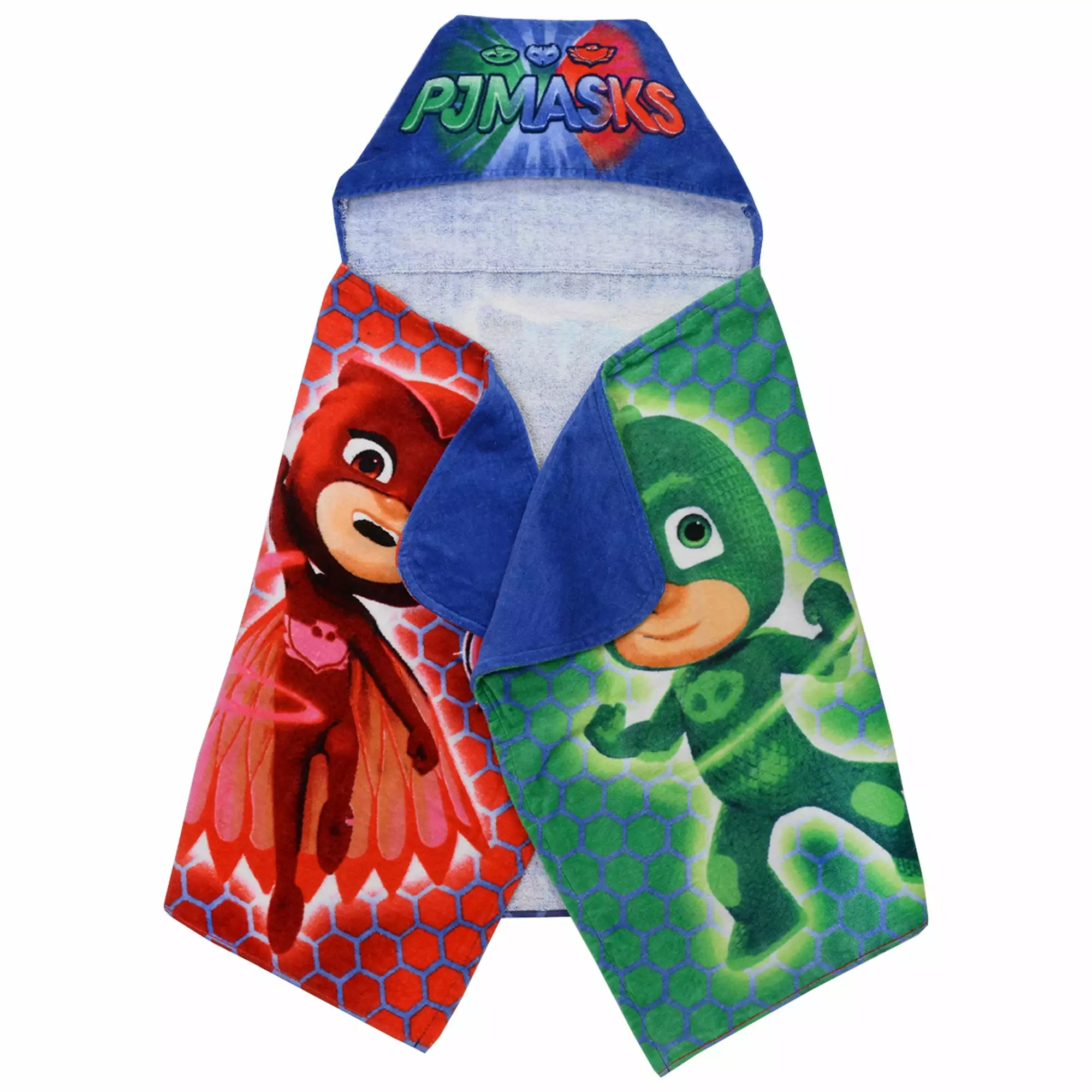 PJ Masks Kids Hooded Towel. Cotton. Blue. Hasbro