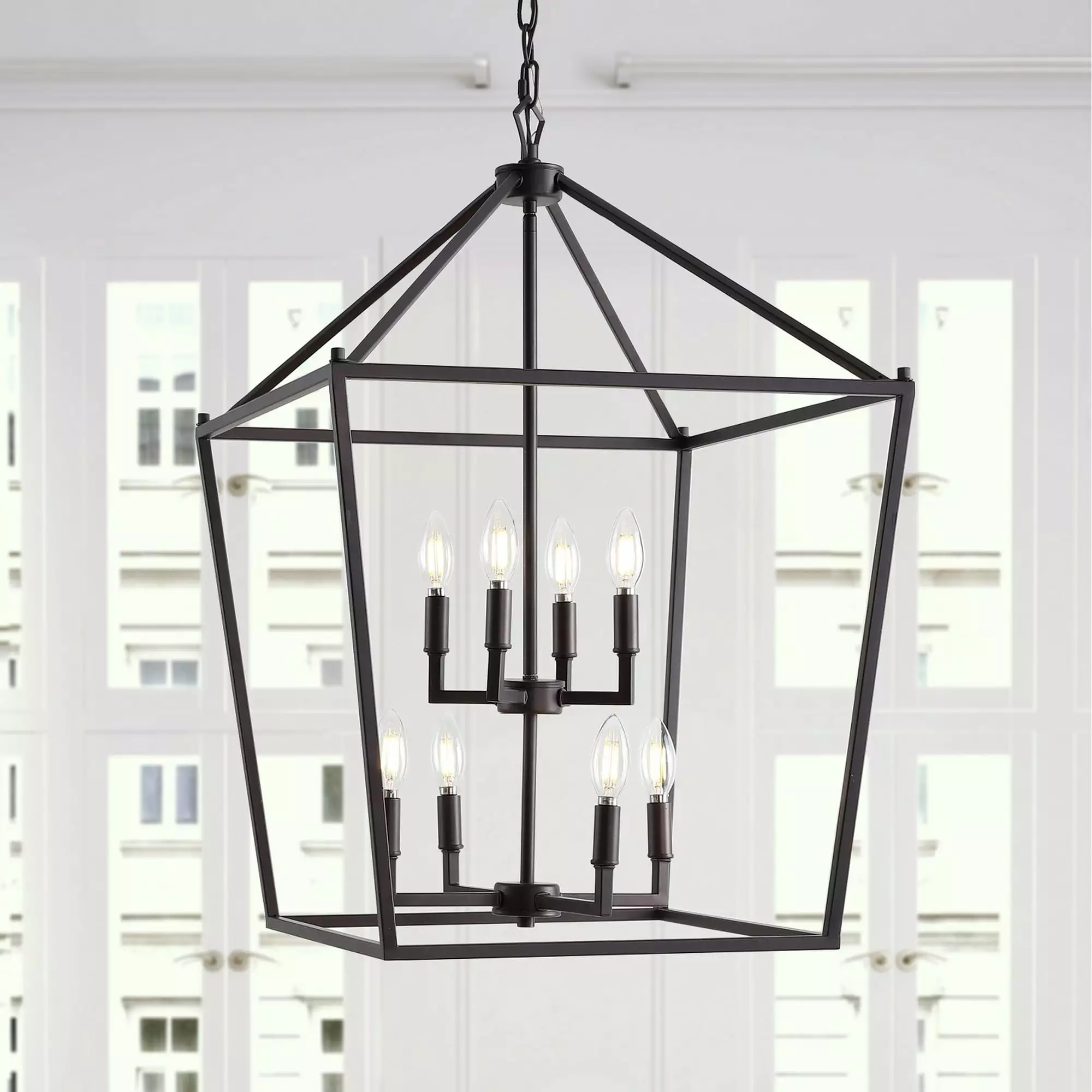 Pagoda 20 8-Bulb Lantern Metal LED Pendant. Oil Rubbed Bronze