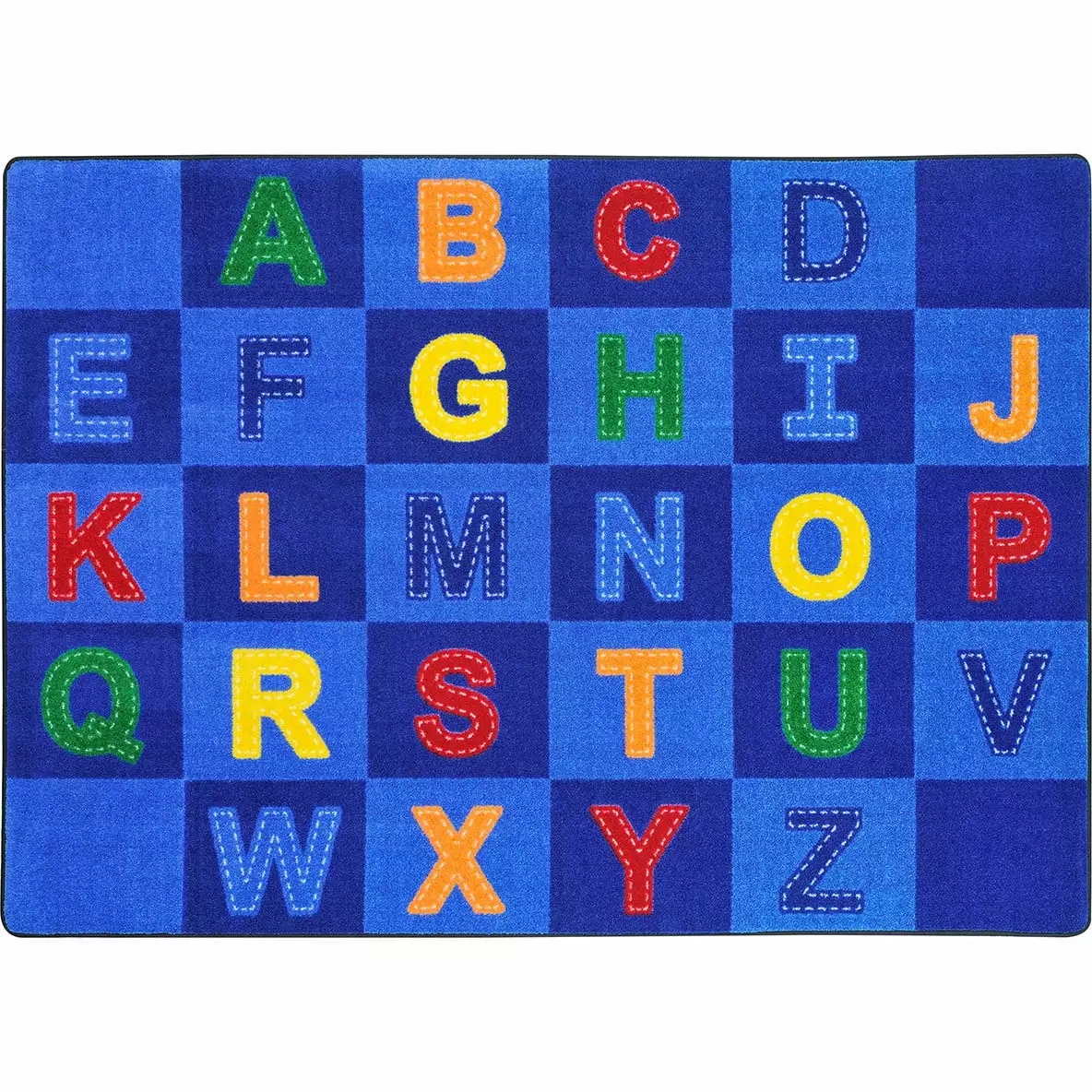 Patchwork Letters 7'8 x 10'9 area rug in color Multi