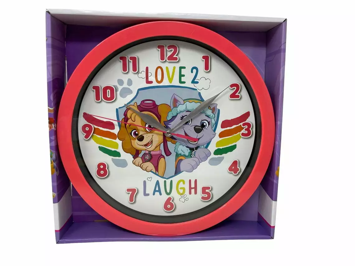 Paw Patrol Clock 10 inches -LOVE 2