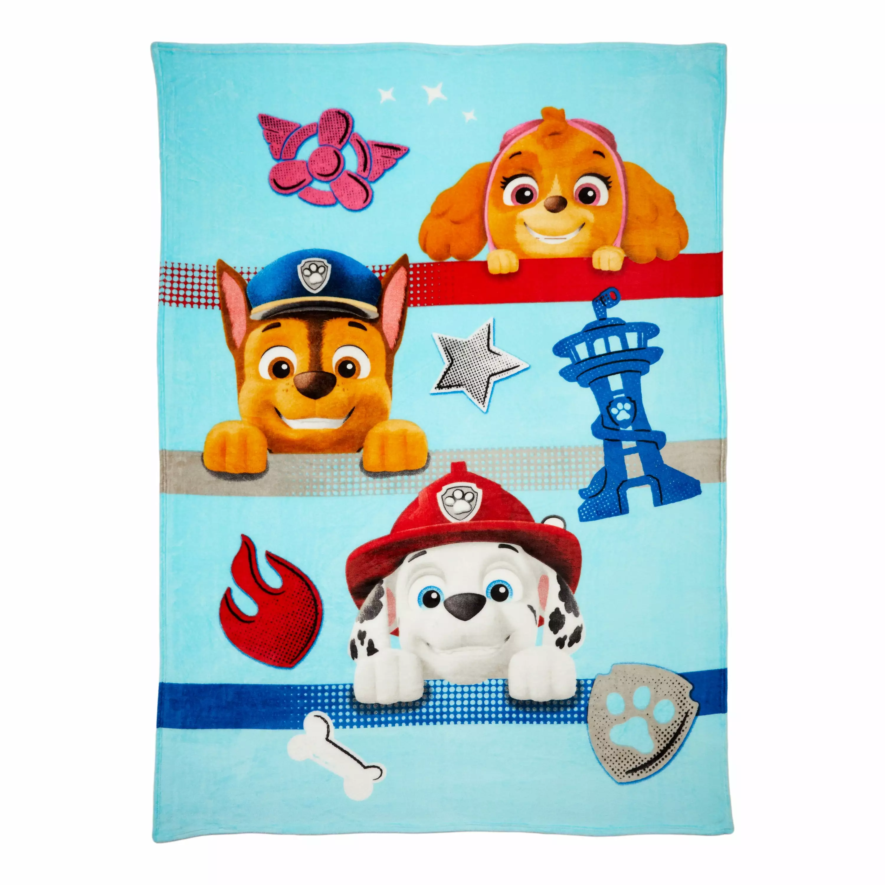 Paw Patrol Kids Plush Blanket. Twin/Full Size. 62x90. Blue. Nickelodeon