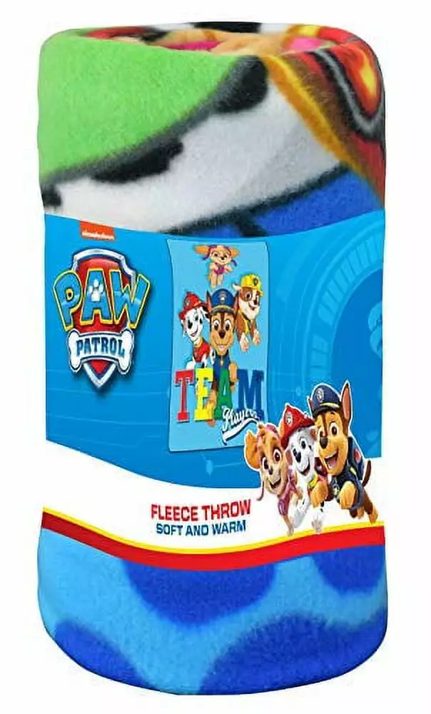 Paw Patrol Throw Blanket 45 x 60 Chase Team Players Girls Boys