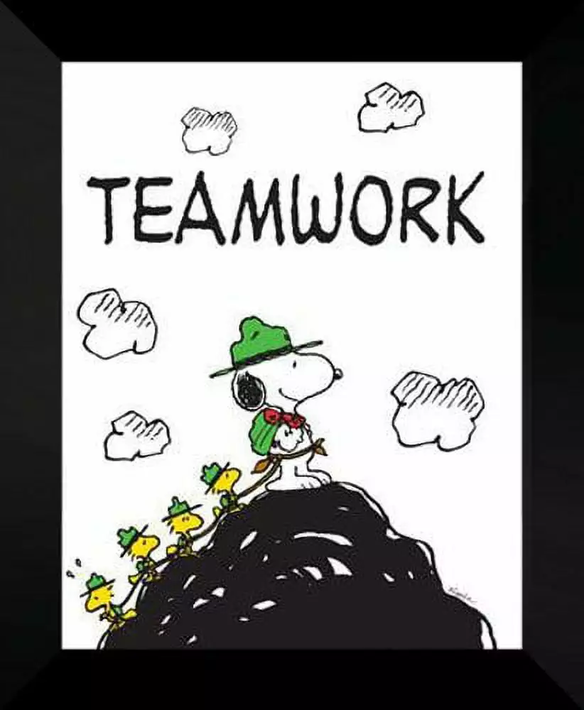 Peanuts FRAMED Art Print 20x24 Teamwork