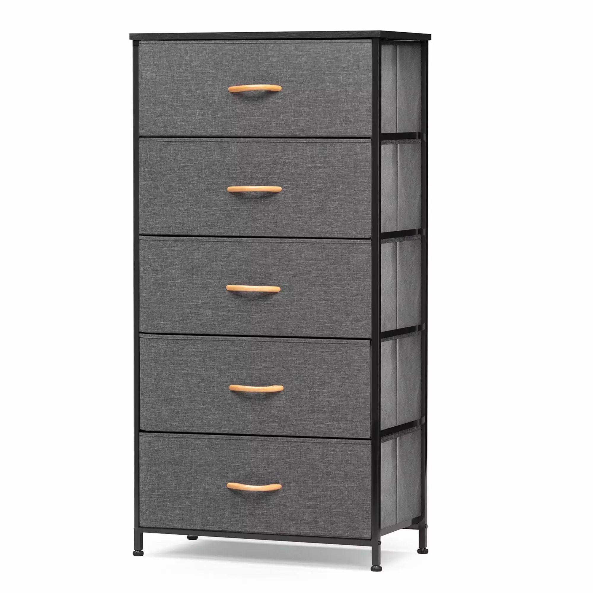 Pellebant Gray 5 Drawer Vertical Dresser Storage Tower Chest