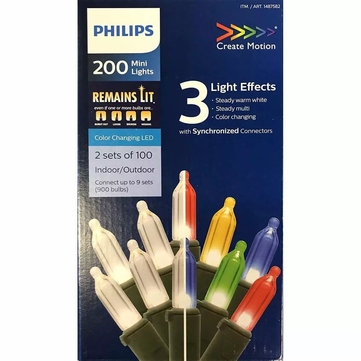 Philips Remains Lit Dual Color Mini LED Lights. 100 Count (Pack of 2)