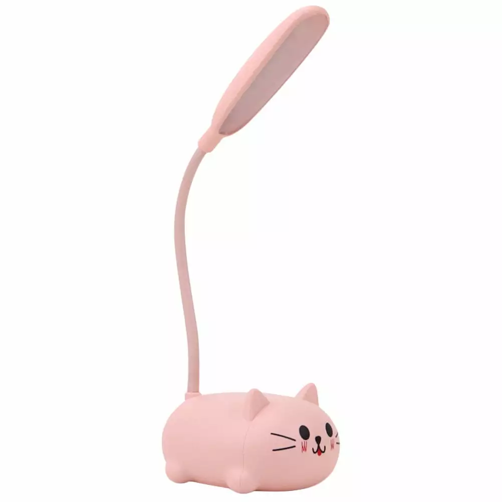 Pink Kitten Table Lamp Desk Lamps Cat for Girls Bedroom Accessories Kids Light Child