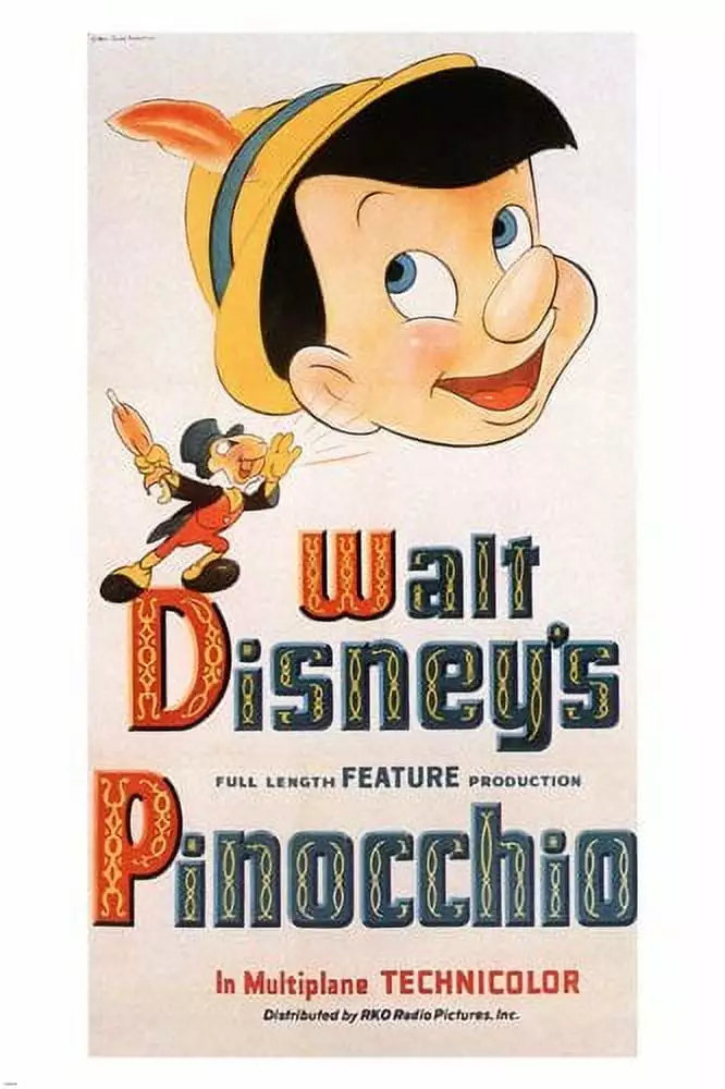 Pinocchio By Walt Disney 1940 Movie Catoon 24 x 0.5 Poster. by HSE USA