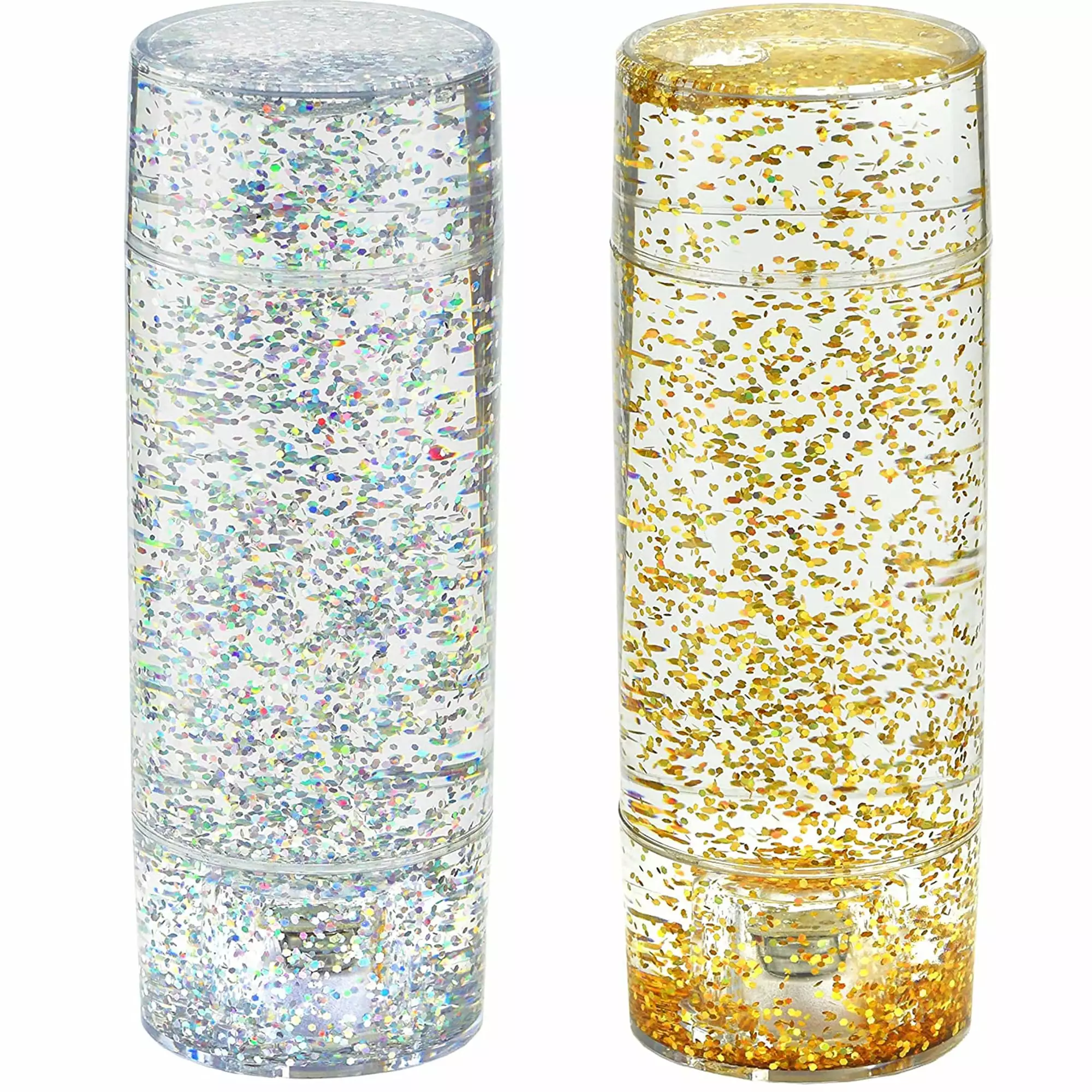 Playlearn Glitter Lamp Jars for Relaxation LED Sensory Toy for Children and Adults 2 Pack