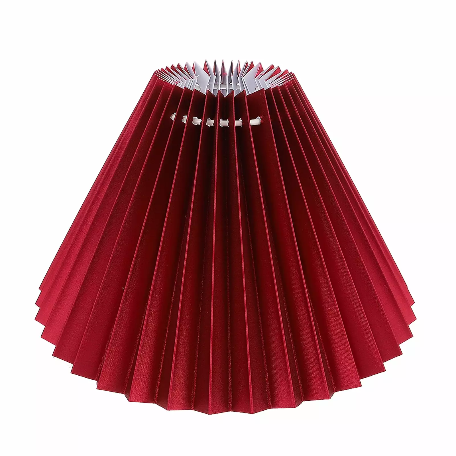 Pleated Lamp Shade Holder E27 Cloth Decorative Replacement Wine Red