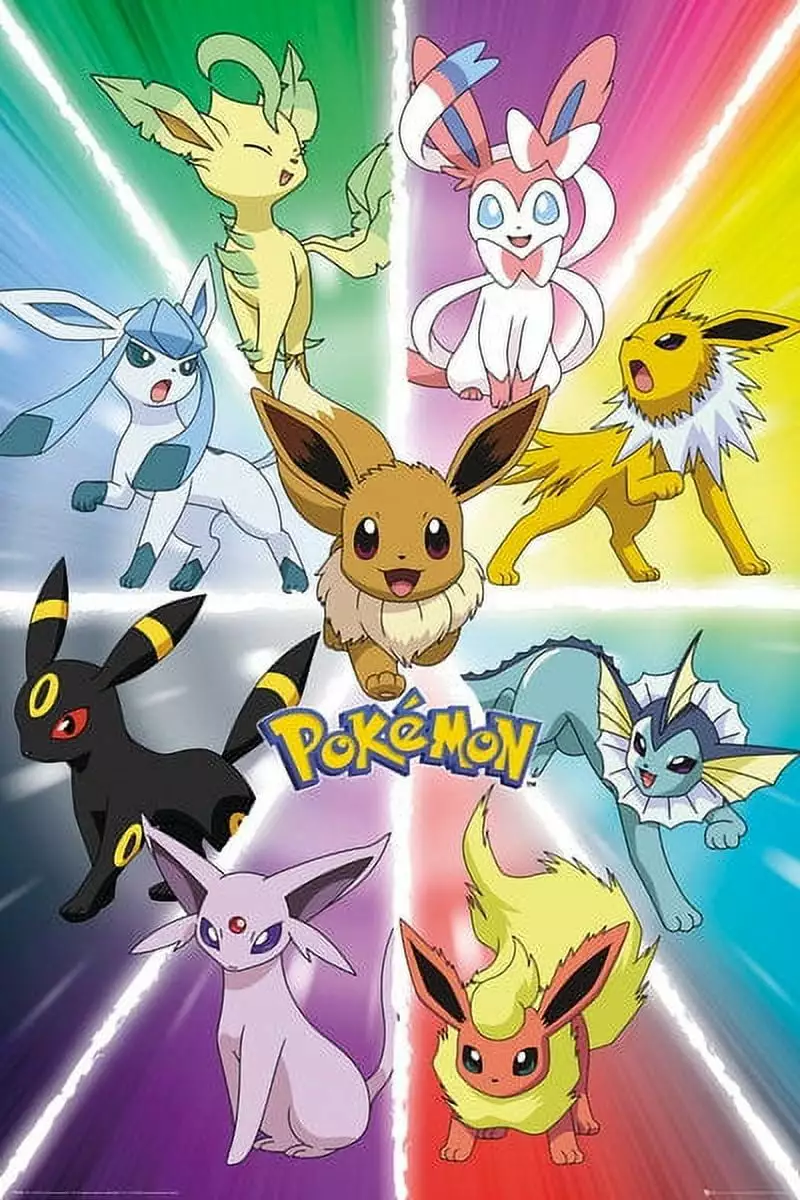 Pokemon Eevee Evolution Laminated Poster (24 x 36)