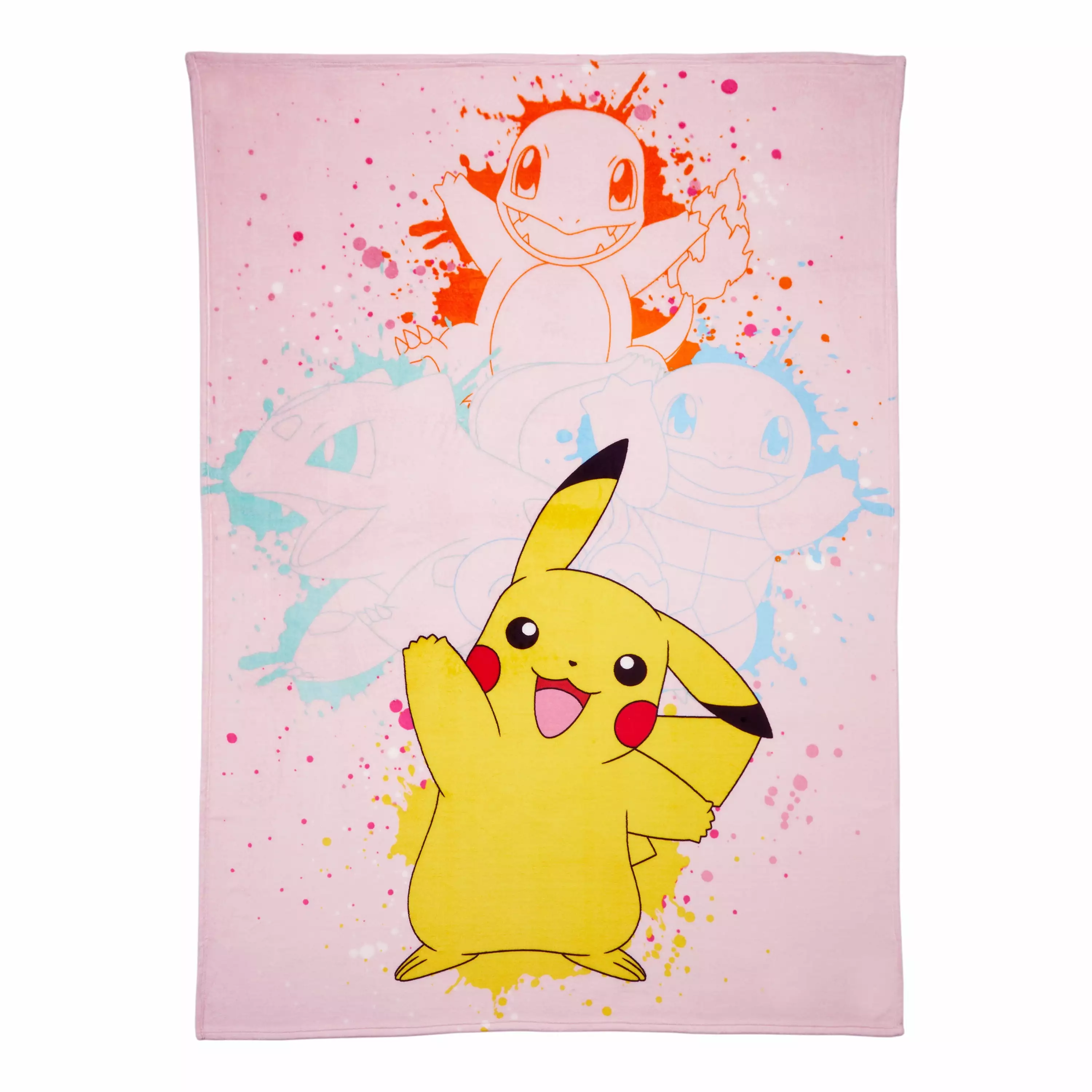 Pokemon Kids Plush Blanket. Twin/Full Size 62x90. Pink