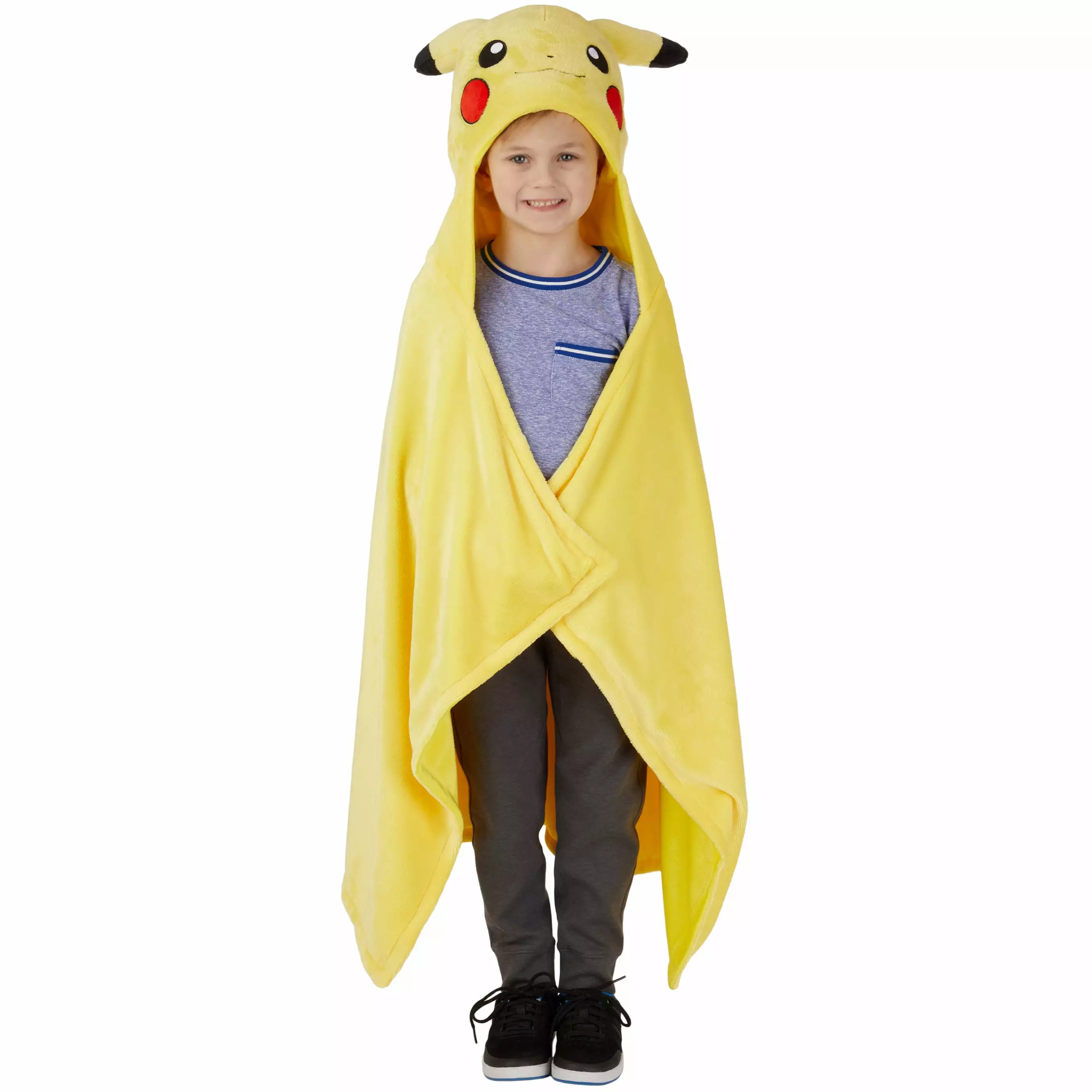 Pokemon Pikachu Kids Hooded Throw. Wearable Plush. Yellow