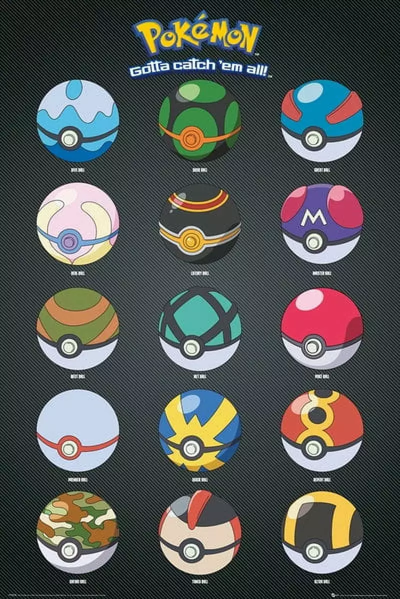 Pokemon Pokeballs Laminated Poster (24 x 36)